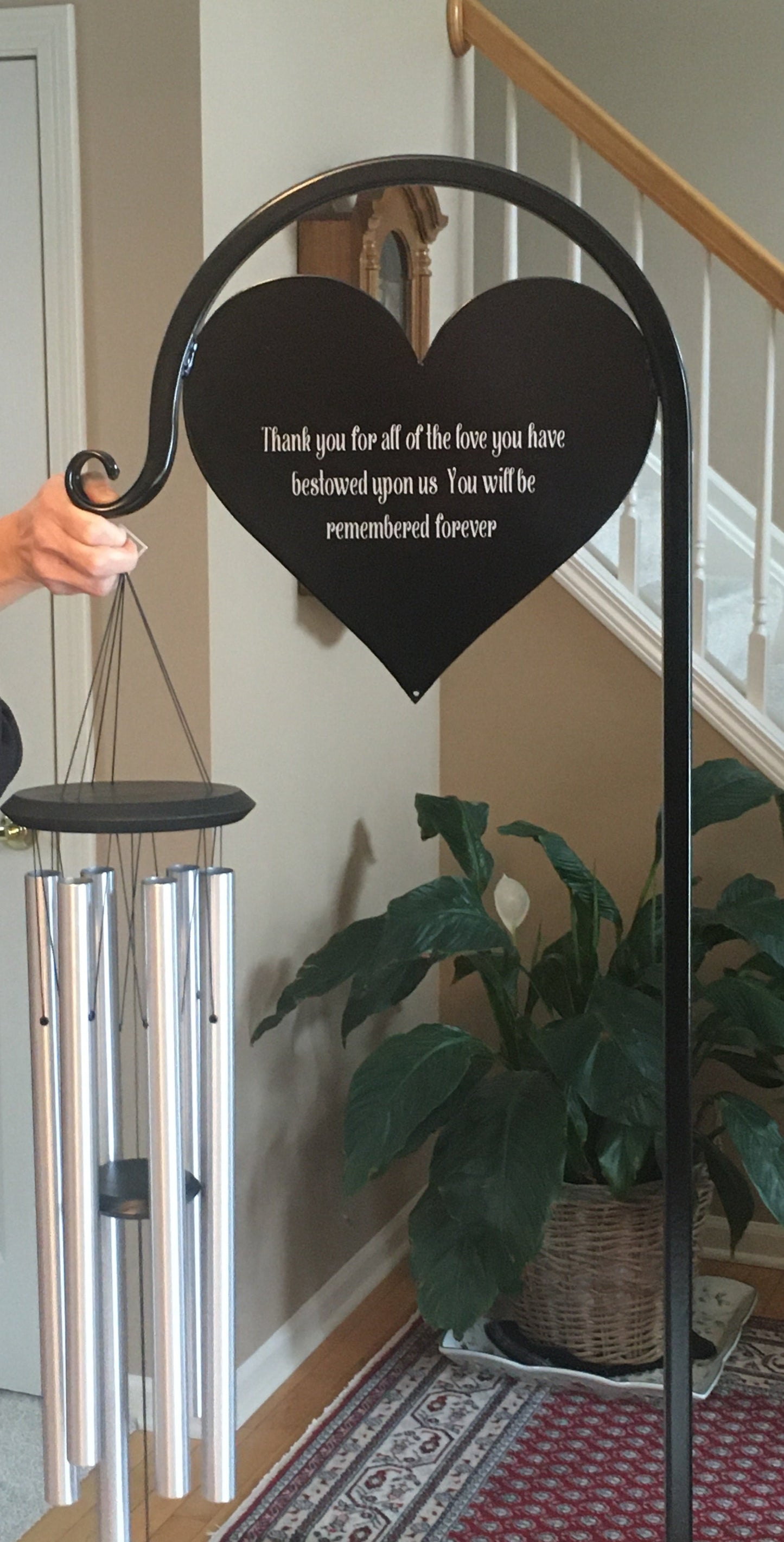 Heart Shepherd Hook- Memorial-Gravesite Display-with or without custom message