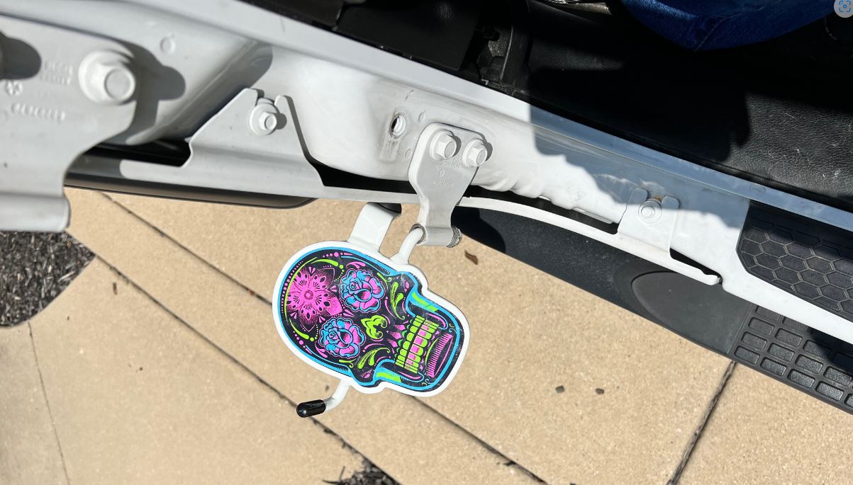 Pair of Colorful Sugar Skull Foot Pegs your color choice