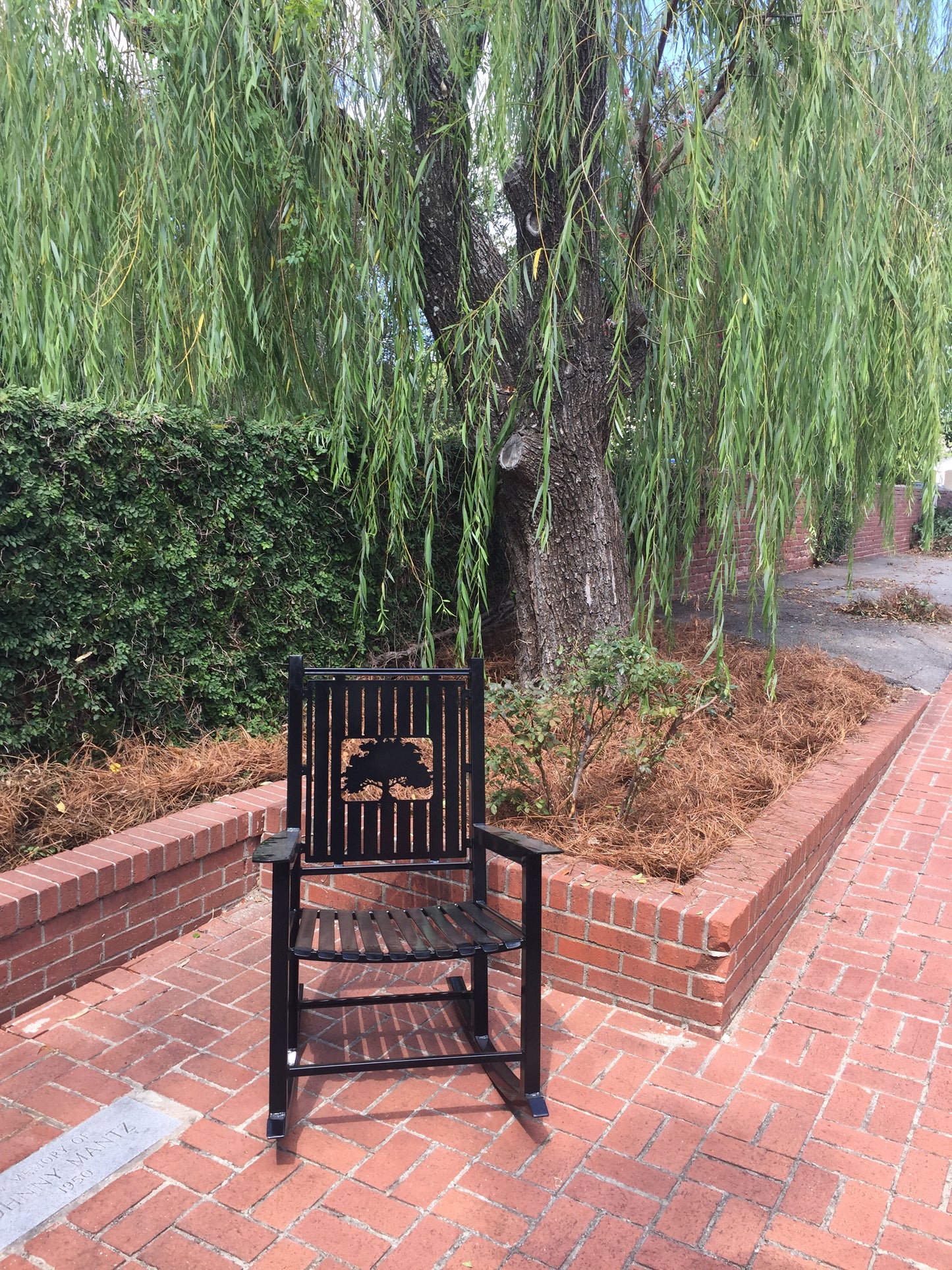 Custom Rocking Chairs- All Metal-Powder Coated your color choice- Your Design choice in back of Rocking Chair