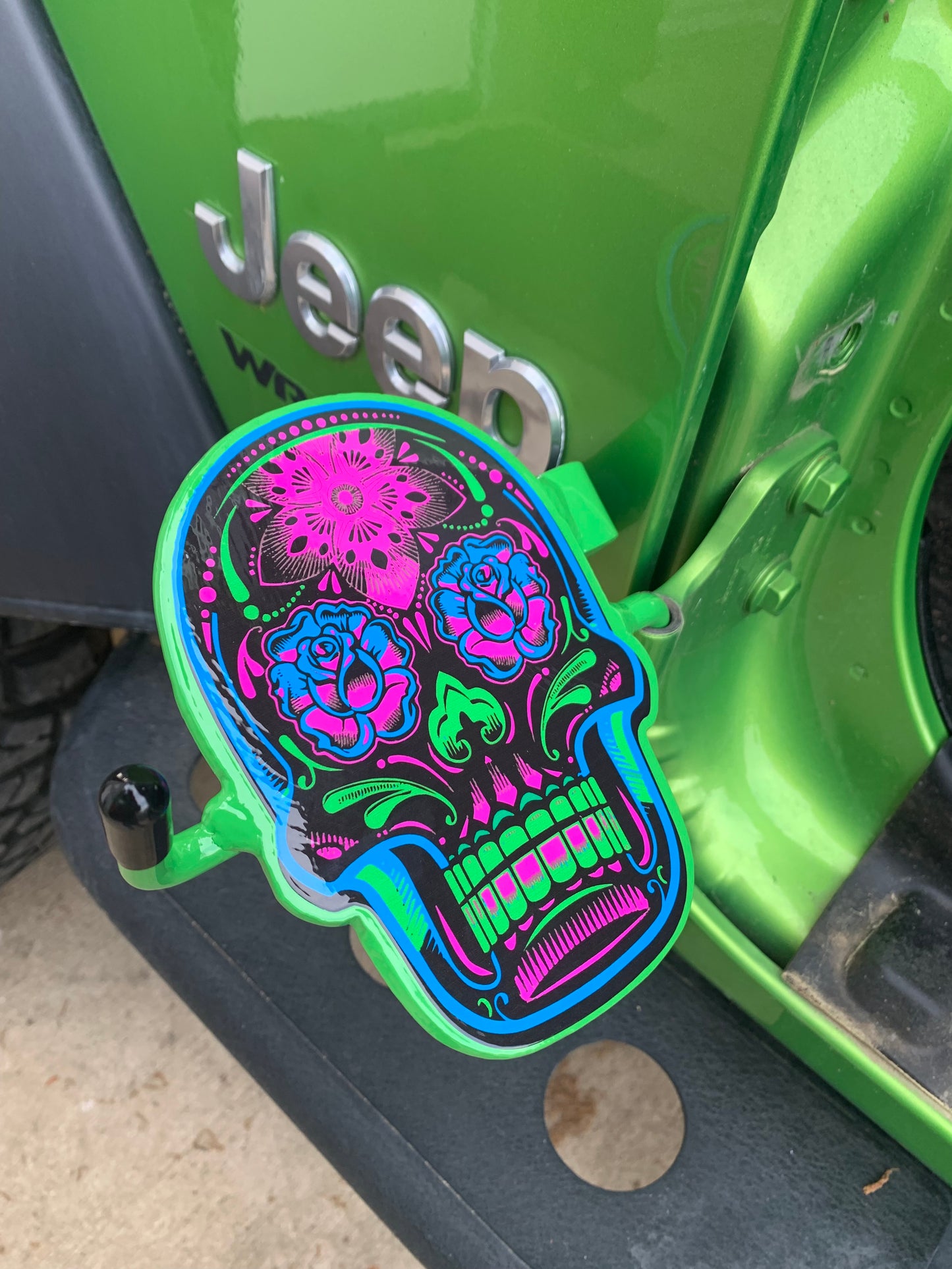 Pair of Colorful Sugar Skull Foot Pegs your color choice