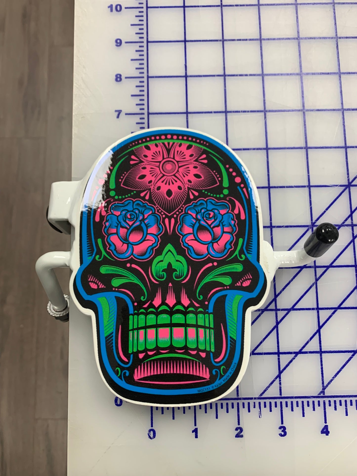 Pair of Colorful Sugar Skull Foot Pegs your color choice