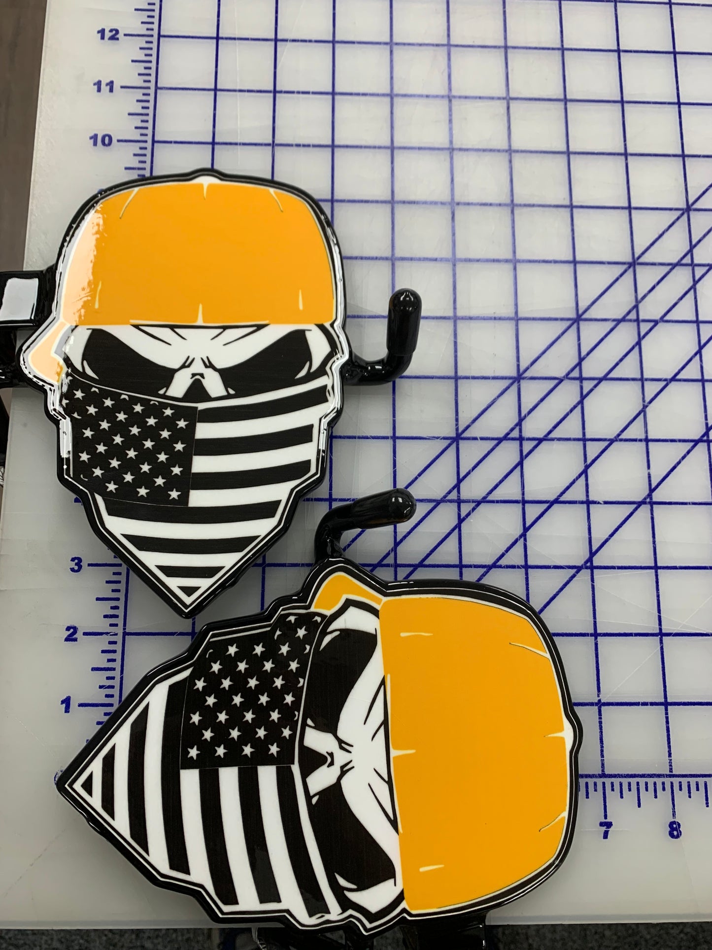 Pair of Skull with Bandana (YOUR color/design choice) Foot Pegs