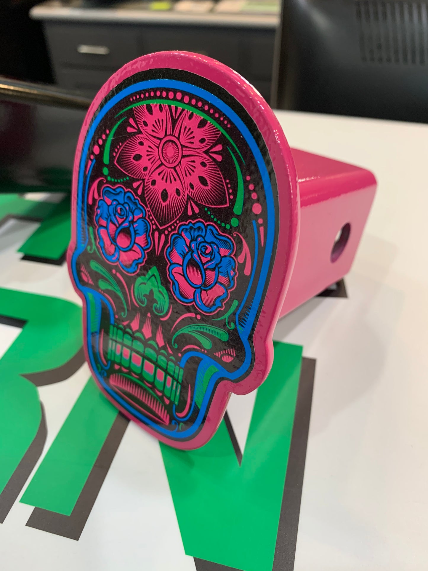 Sugar Skull Colorful Receiver Hitch Cover
