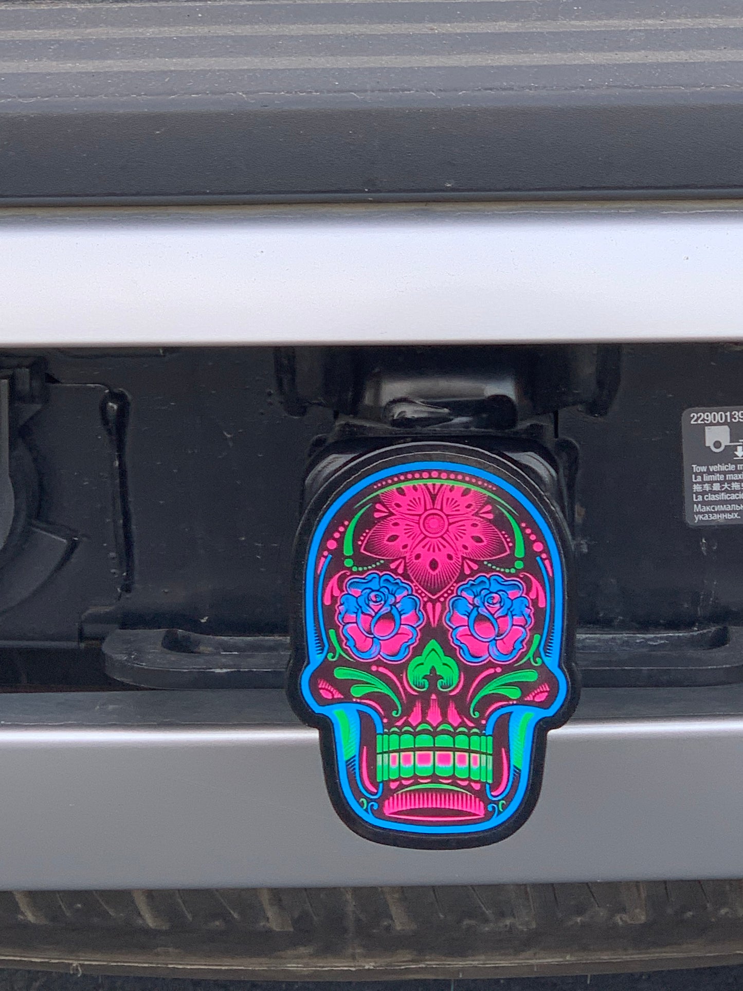 Sugar Skull Colorful Receiver Hitch Cover