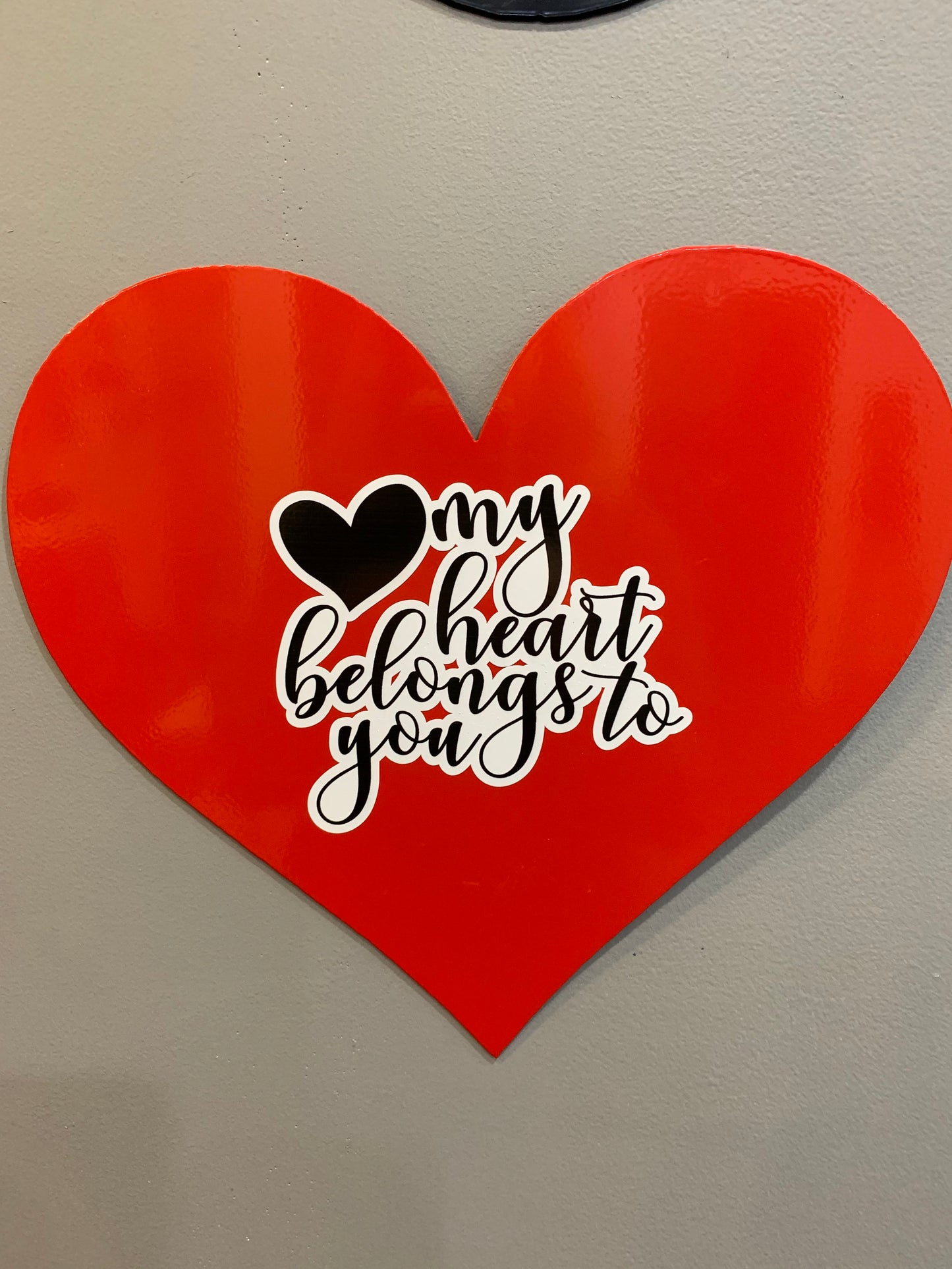 Metal- Powder Coated for outdoors-Heart Shape sign with or without Customizable Message- Stake in Ground- 12" X 12"- Your color choice