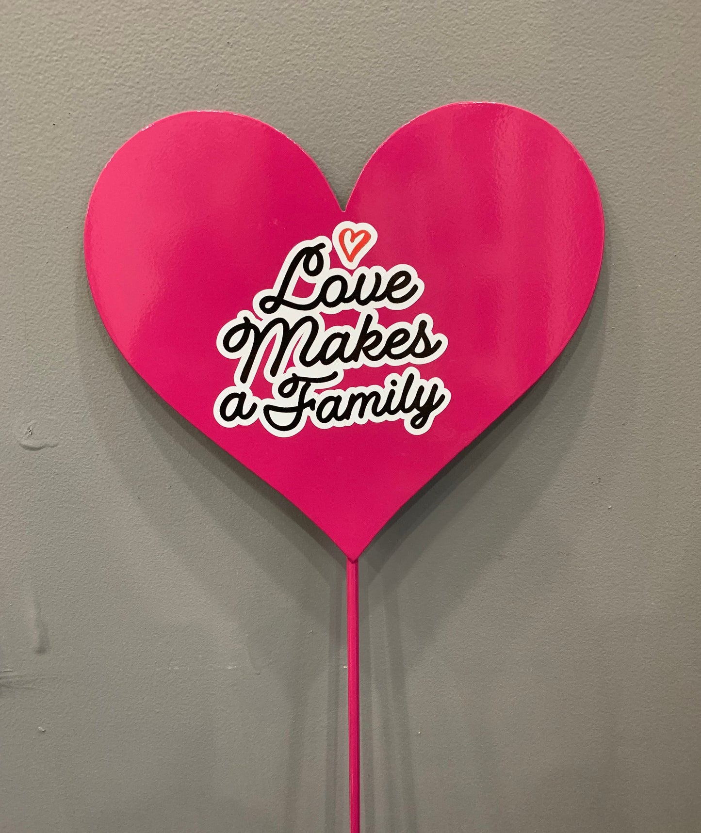 Metal- Powder Coated for outdoors-Heart Shape sign with or without Customizable Message- Stake in Ground- 12" X 12"- Your color choice