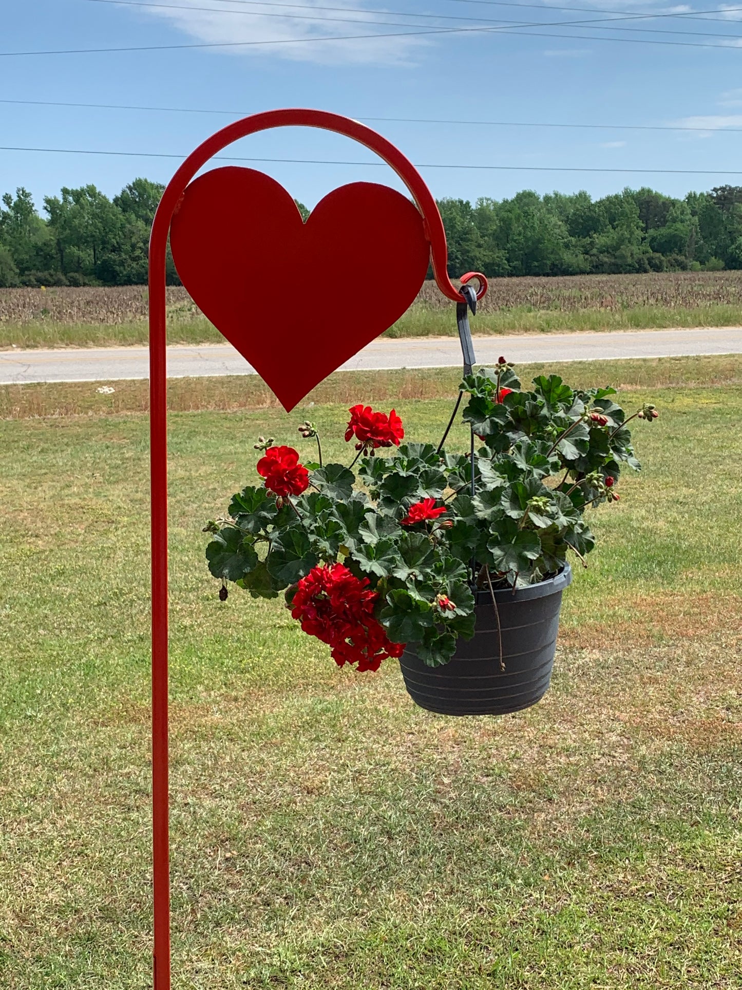 Heart Shepherd Hook- Wedding, Housewarming, Anniversary gift -with or without Your custom text cut out of heart