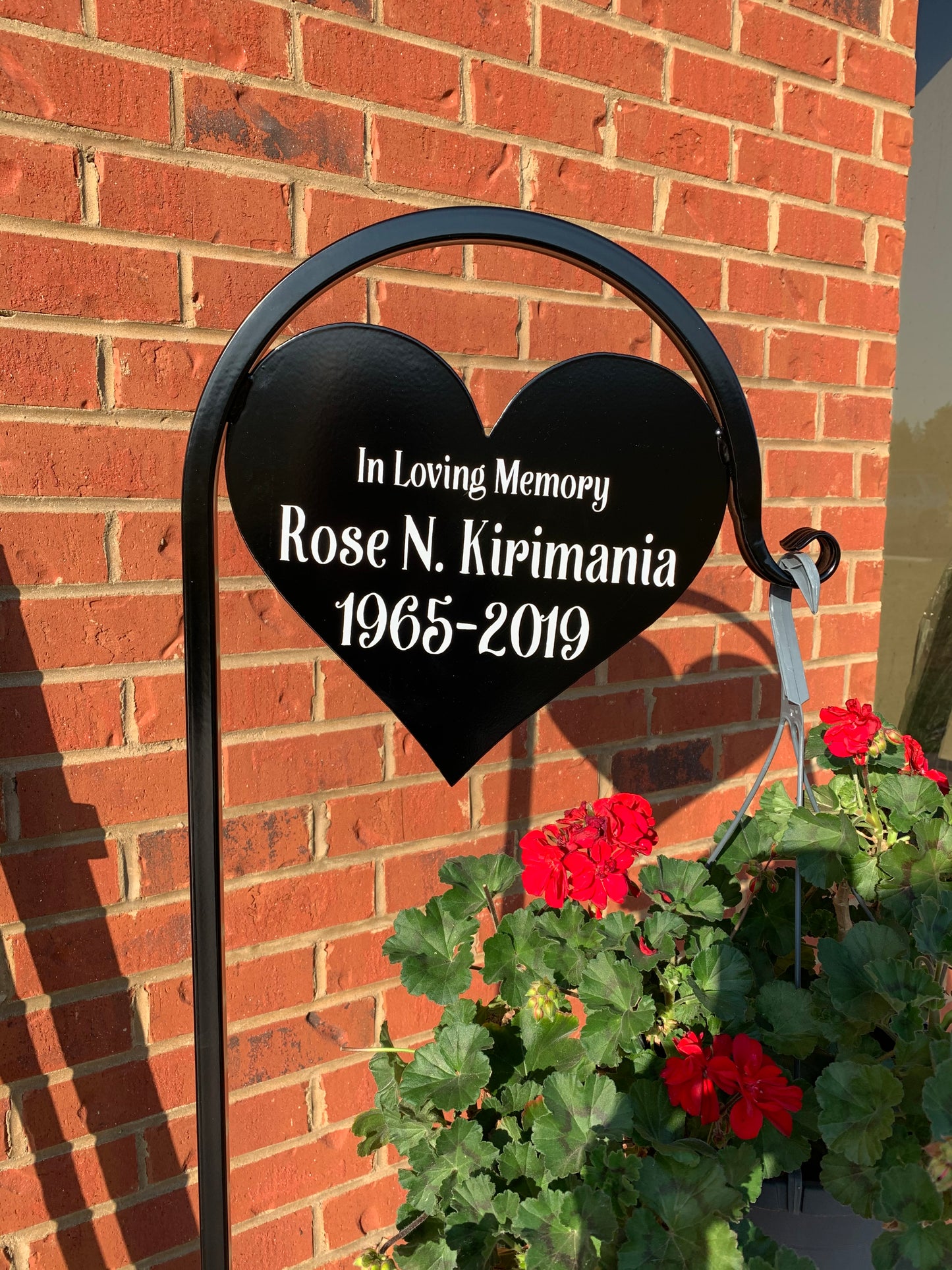 Heart Shepherd Hook- Memorial-Gravesite Display-with or without custom message