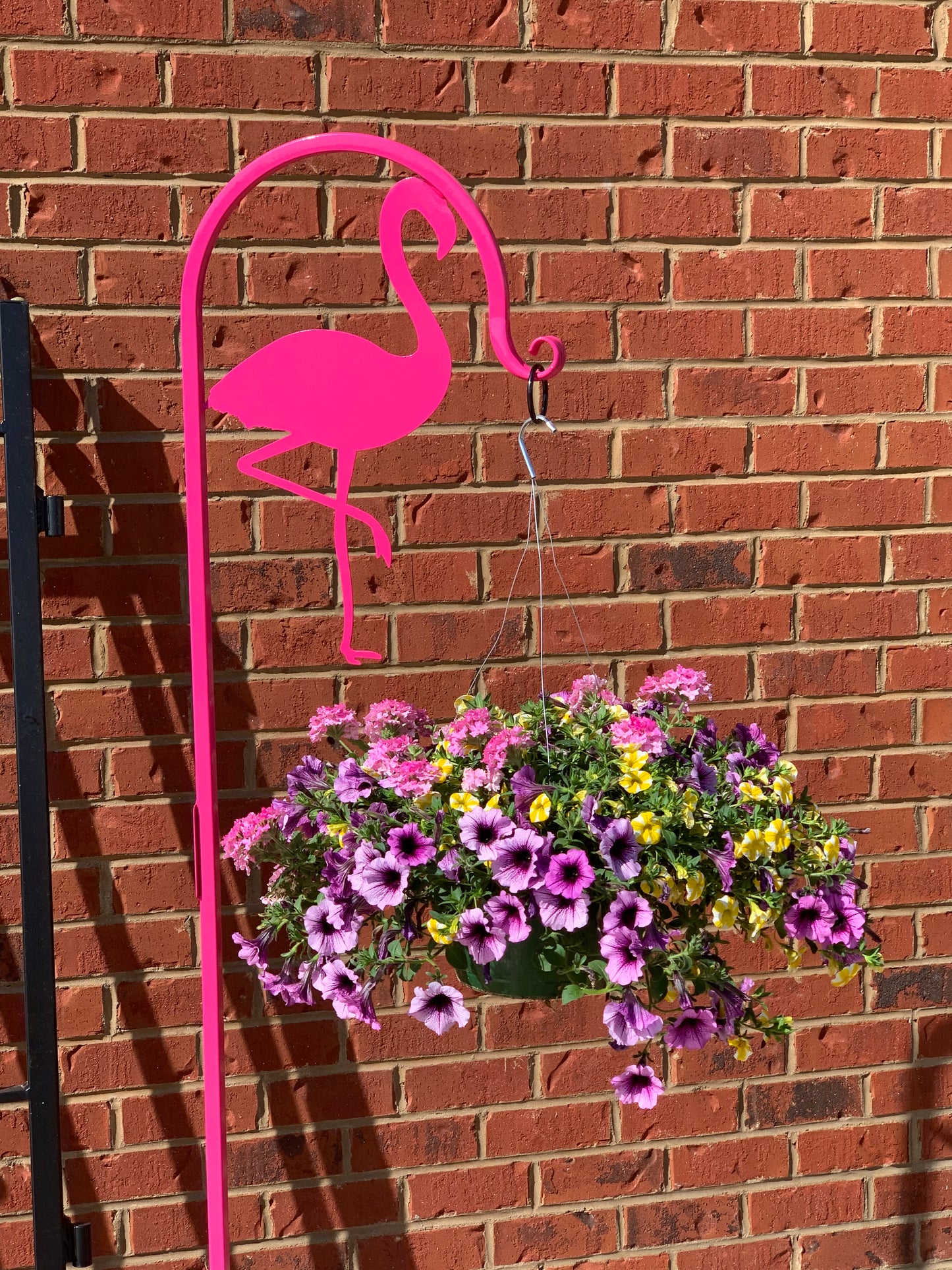 Flamingo Shepherd Hook 60" tall- Powder Coated Your Color Choice-Four display options to Choose from