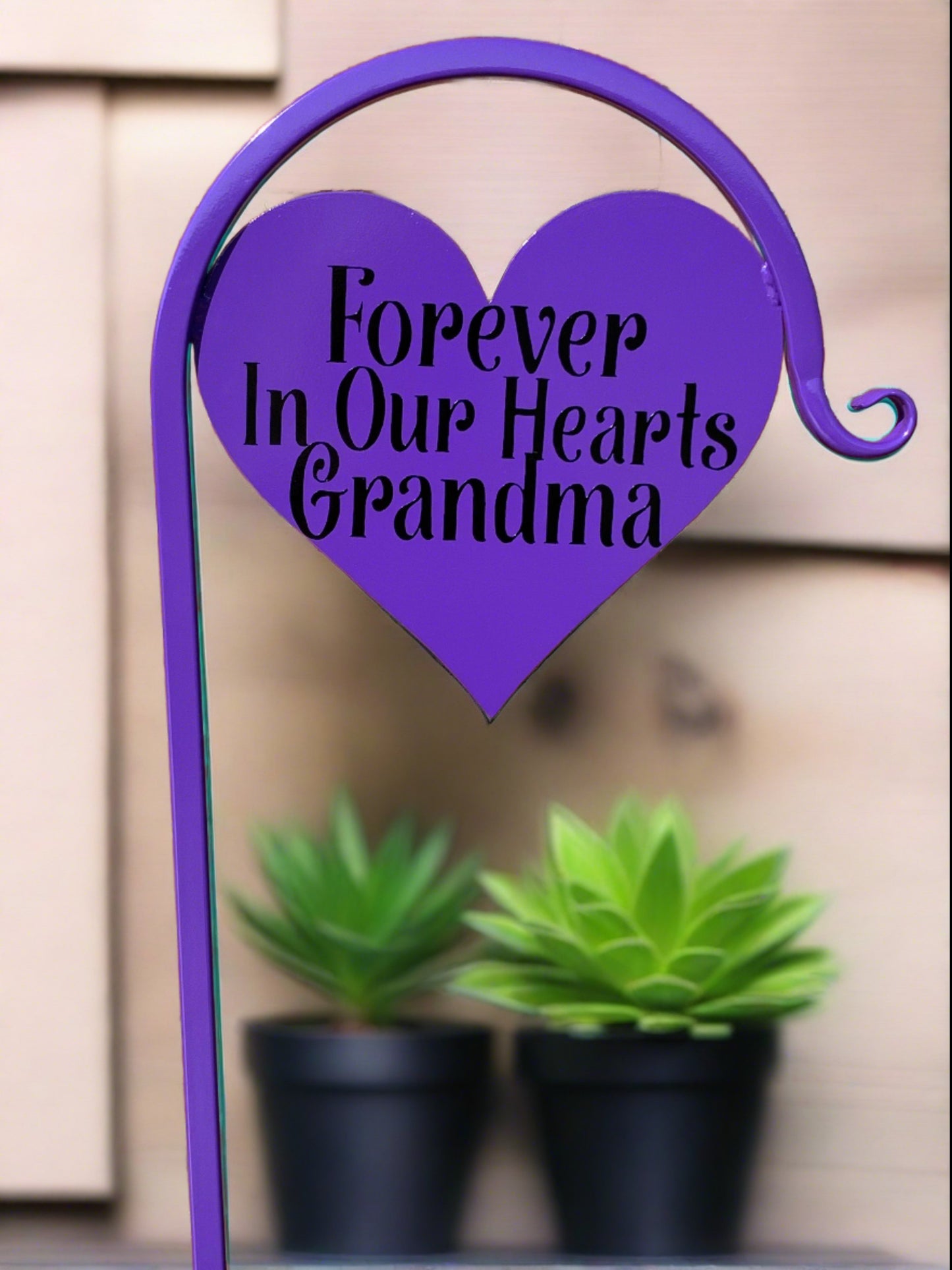 Heart Shepherd Hook- Memorial-Gravesite Display-with or without custom message