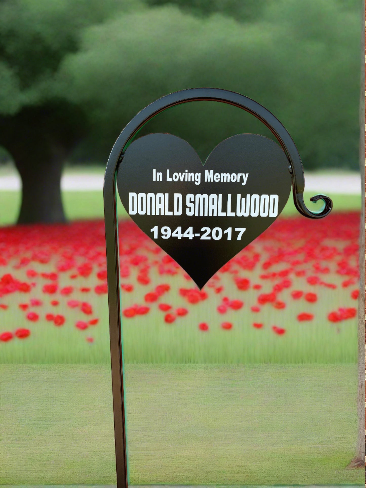 Heart Shepherd Hook- Memorial-Gravesite Display-with or without custom message
