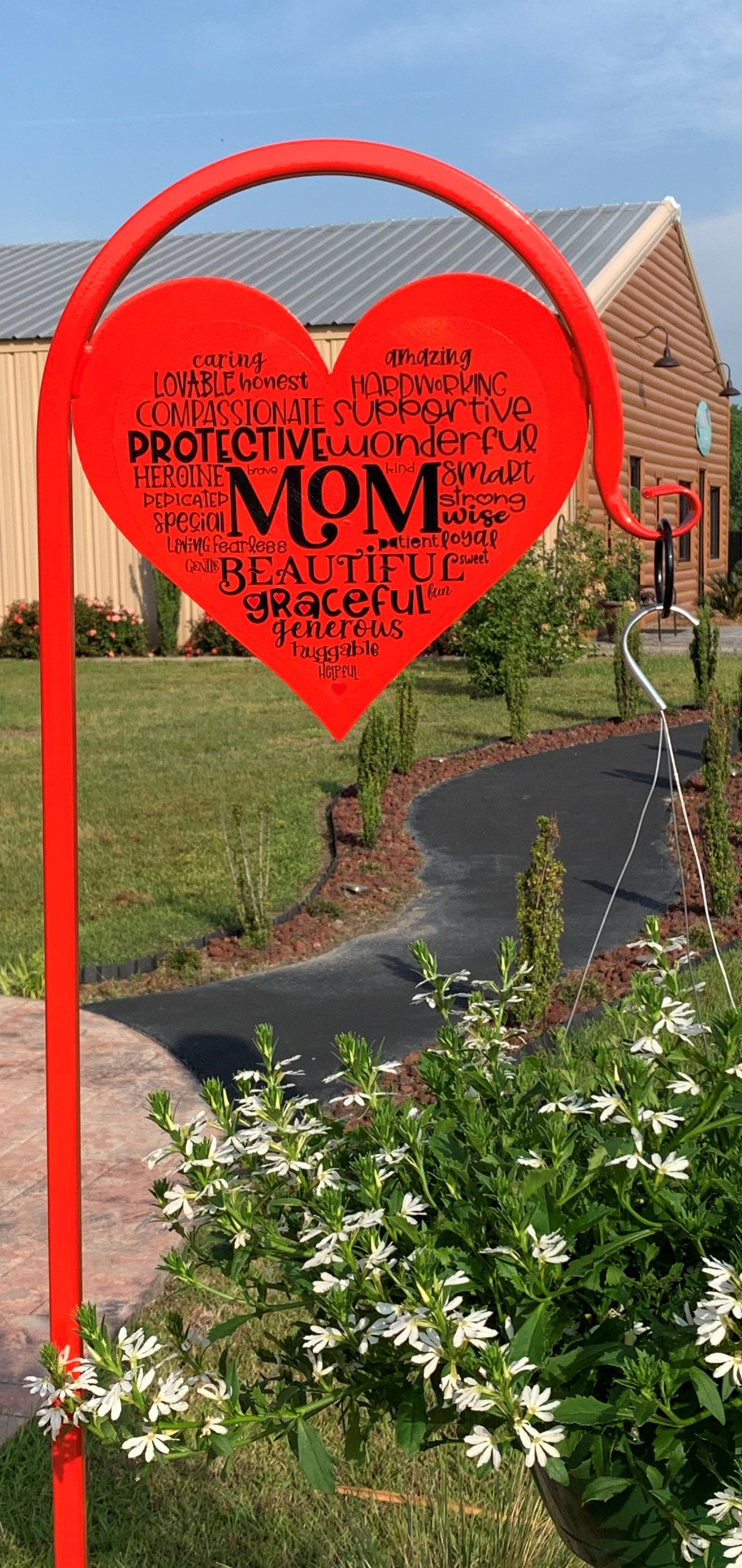 Heart Shepherd Hook-Gift- with Message for Mom, Sister, Grandma, Aunt, Daughter- Four Display choices- Your color choice