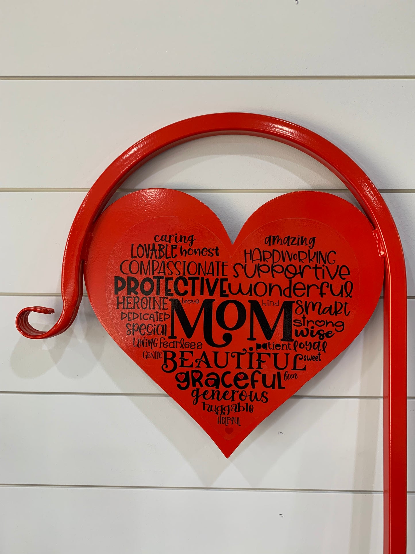 Heart Shepherd Hook-Gift- with Message for Mom, Sister, Grandma, Aunt, Daughter- Four Display choices- Your color choice