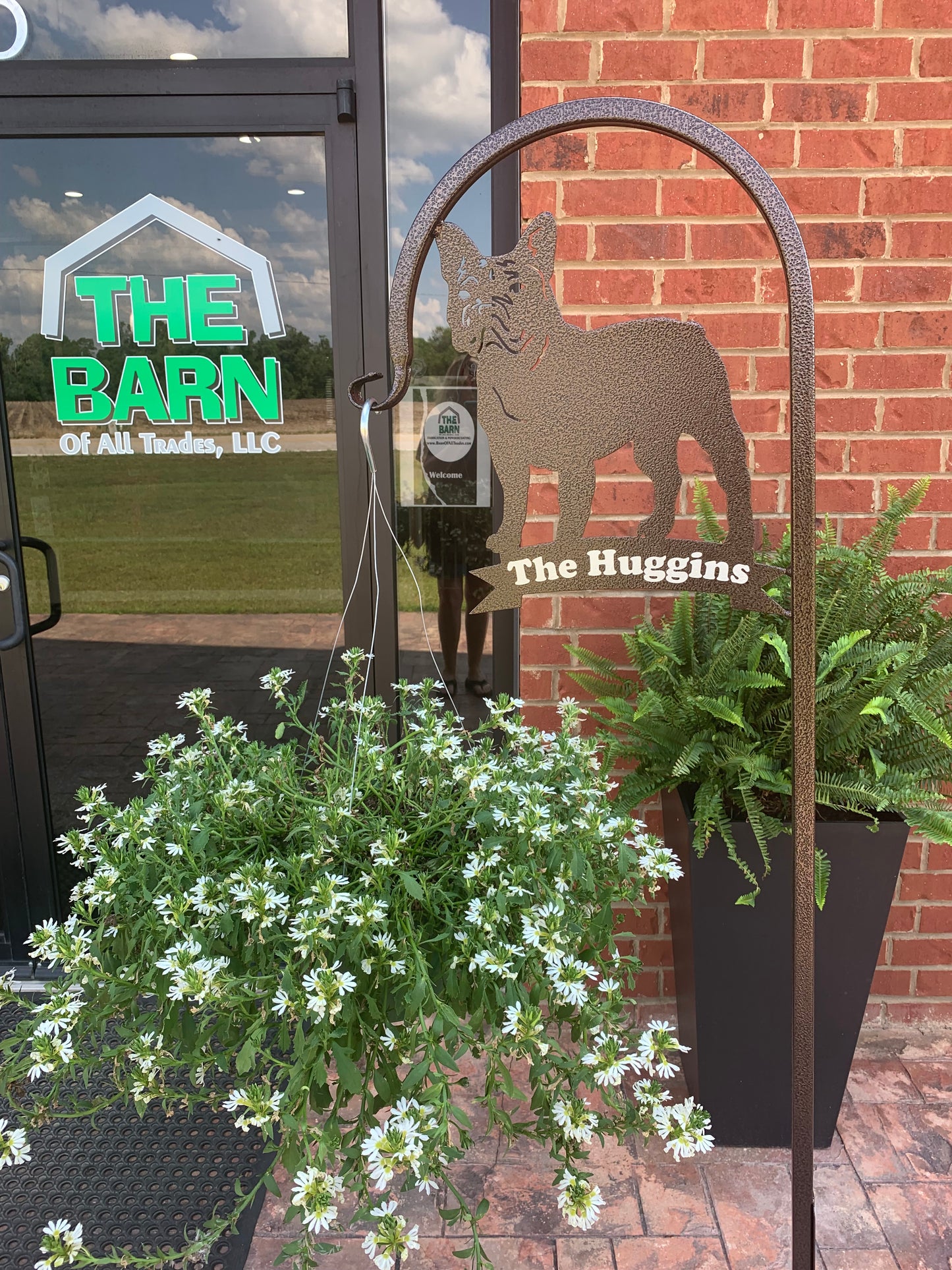French Bull Dog Shepherd Hook- With your Custom Message-Your Color Choice-Four Display Options