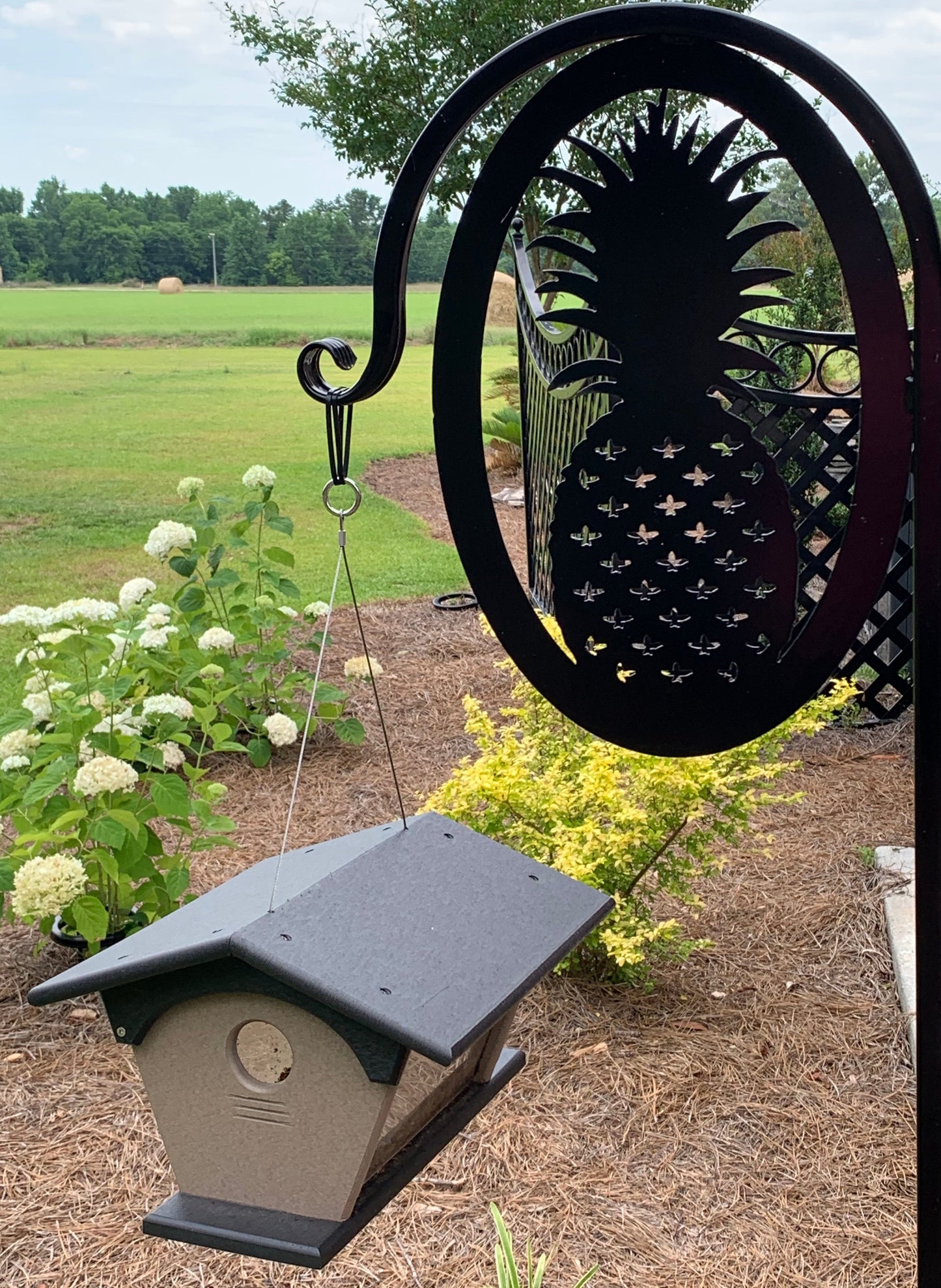Double Pineapple Shepherd Hook- Your color choice-four display options