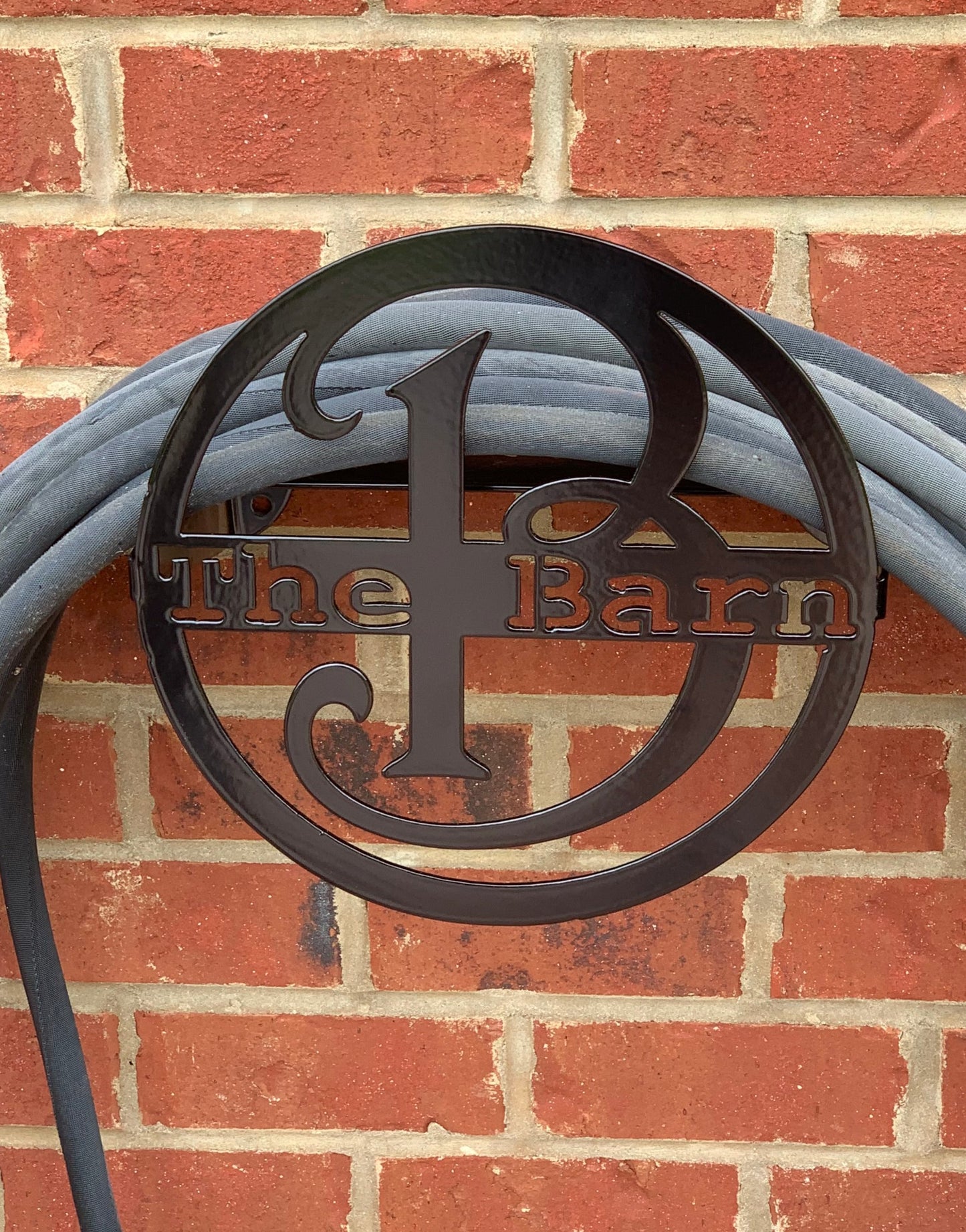 Custom Water Hose Holder-Choose Your Initial/Text/Color- Wall or Post Mount