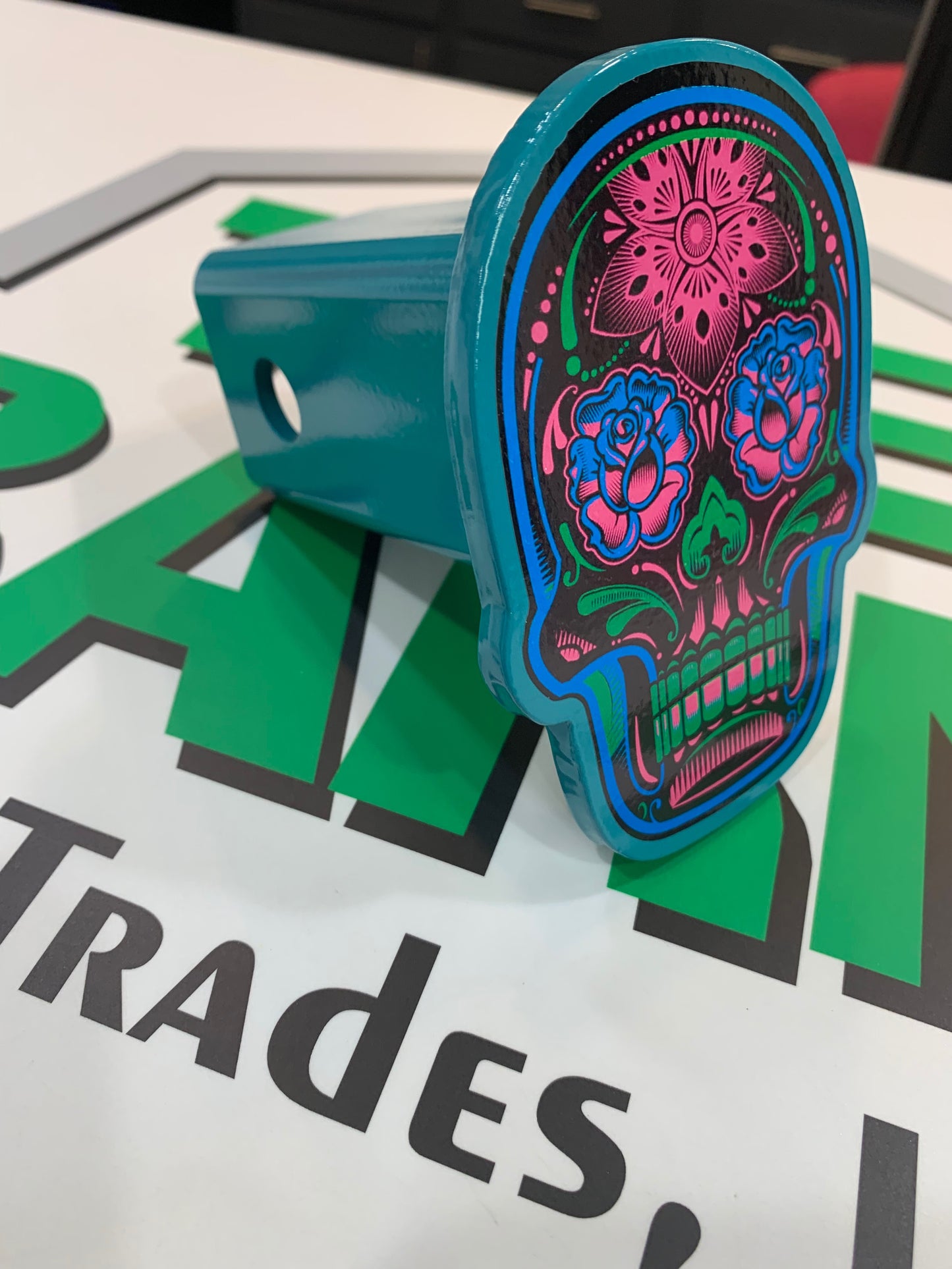Sugar Skull Colorful Receiver Hitch Cover