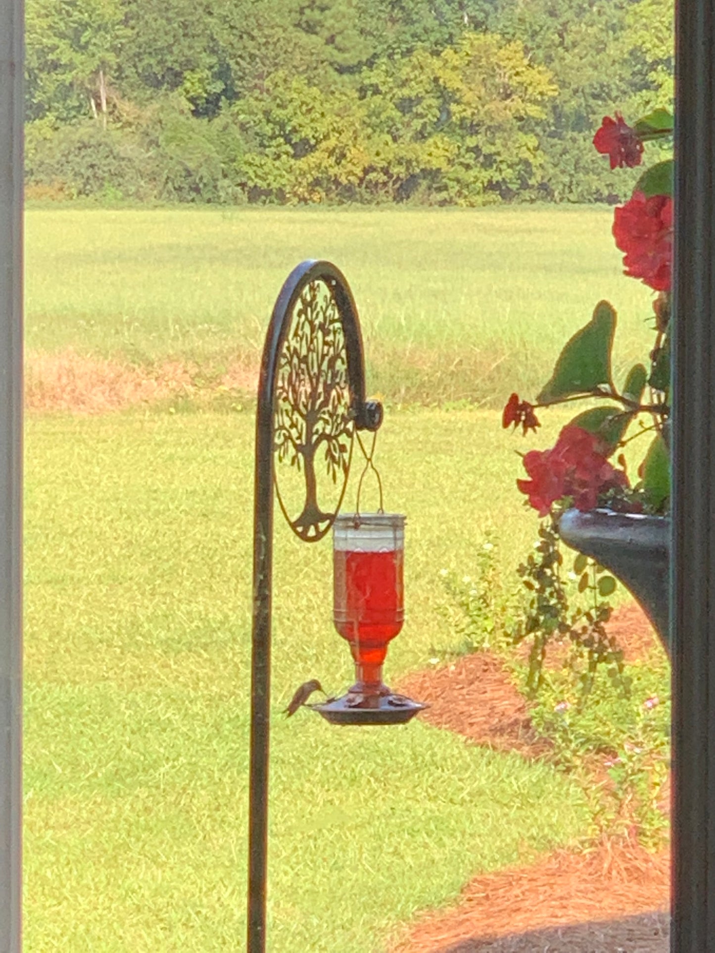Tree of life Shepherd Hook 60 inches tall Your color choice Four display options- Choose with Redbird or Without Redbird