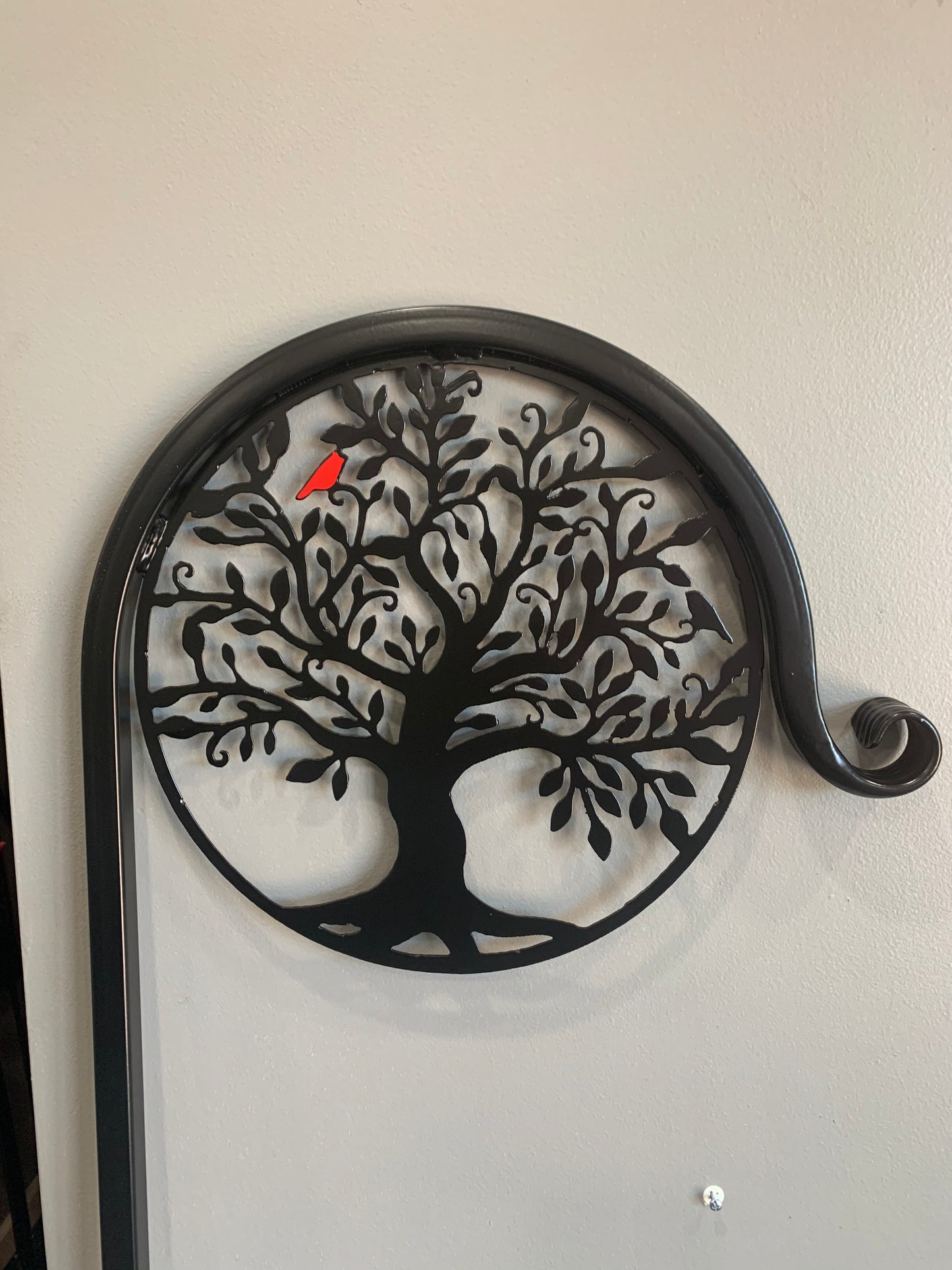Tree of life Shepherd Hook 60 inches tall Your color choice Four display options- Choose with Redbird or Without Redbird