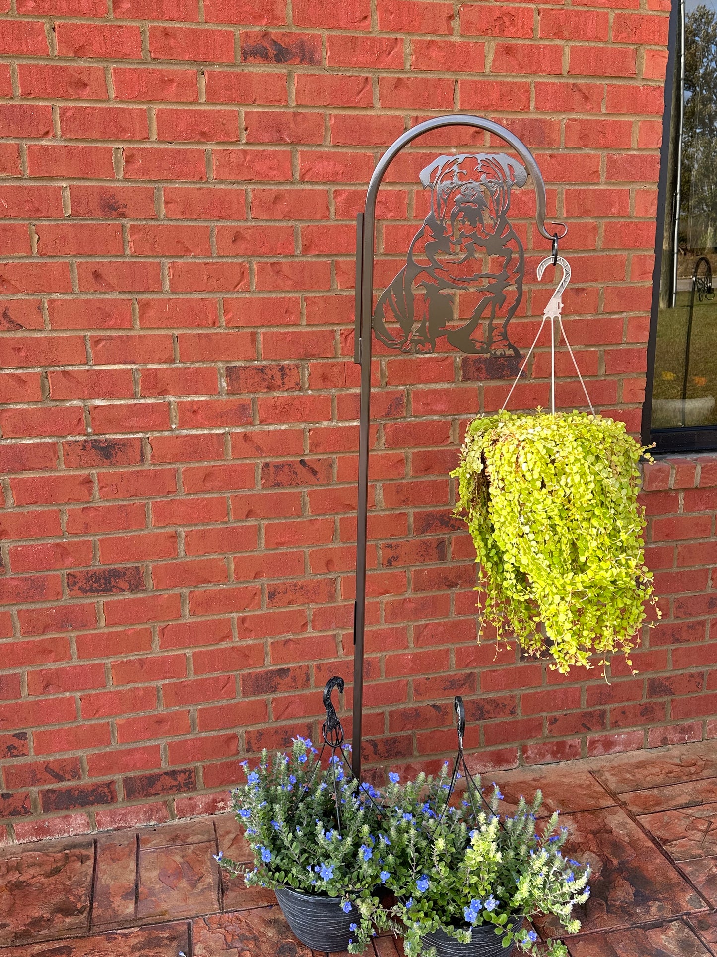 English Bulldog Shepherd Hook- Your Color Choice-Four Display Options