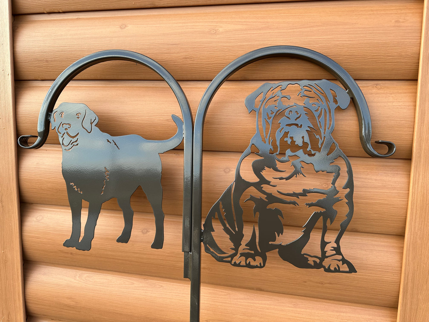 Double Custom Pet Display Shepherd Hook-Choose two Breeds or Same on each side- Your Color Choice-Four Display Options