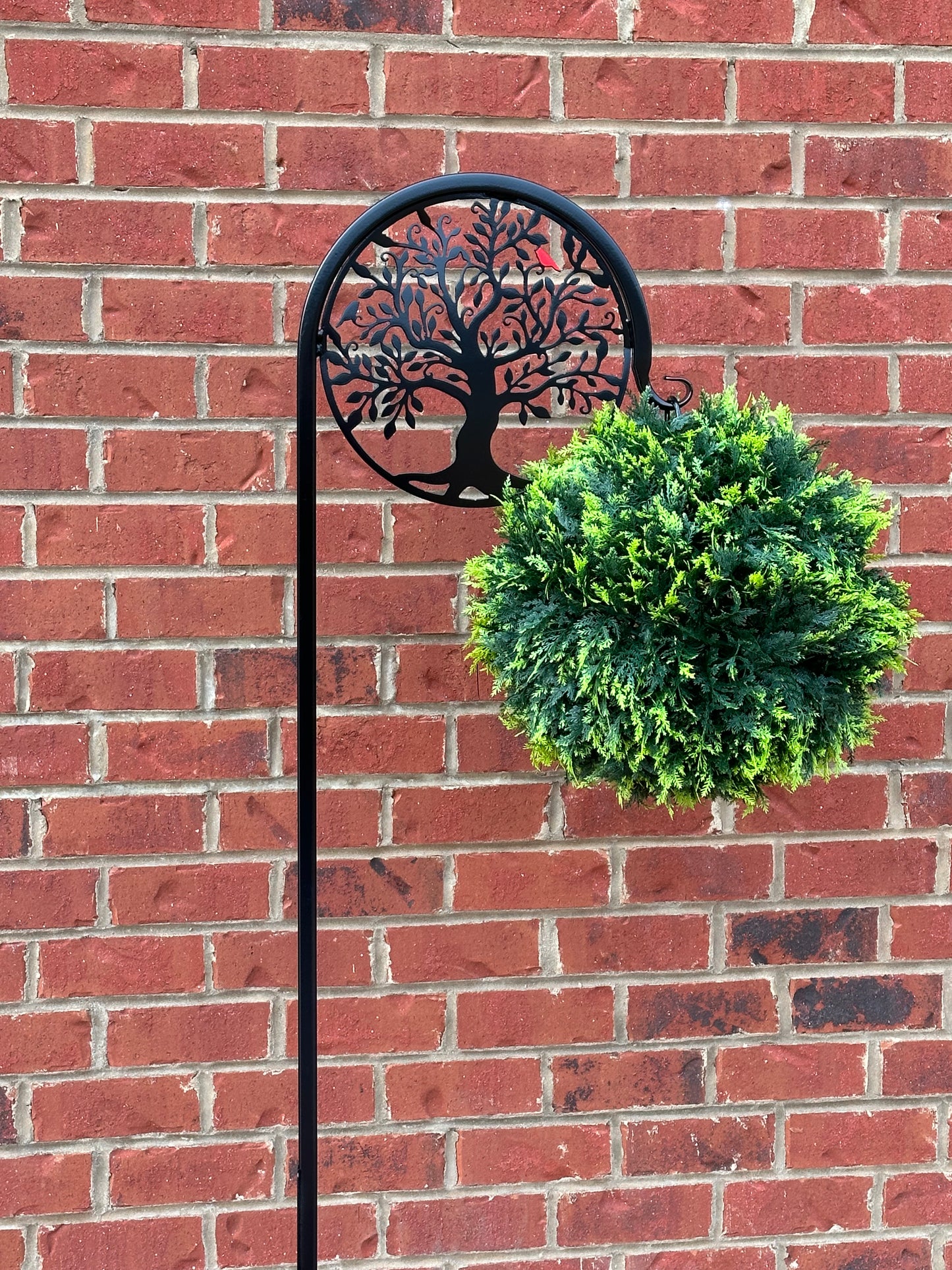 Tree of life Shepherd Hook 60 inches tall Your color choice Four display options- Choose with Redbird or Without Redbird