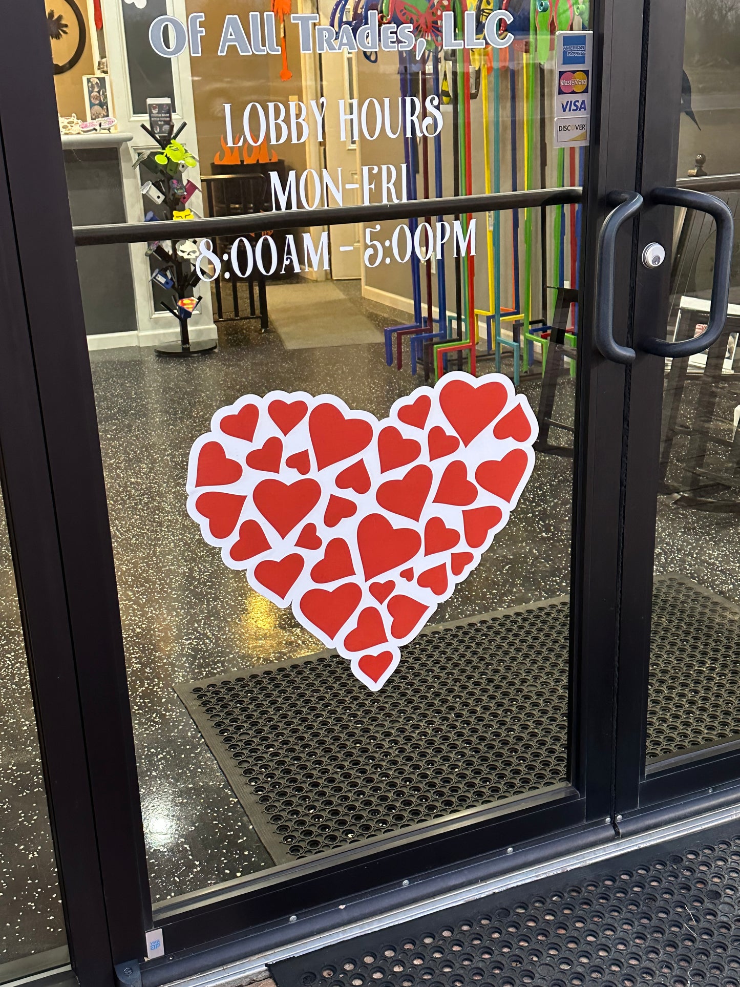 Reusable Window Cling Heart-20"T and 22" W