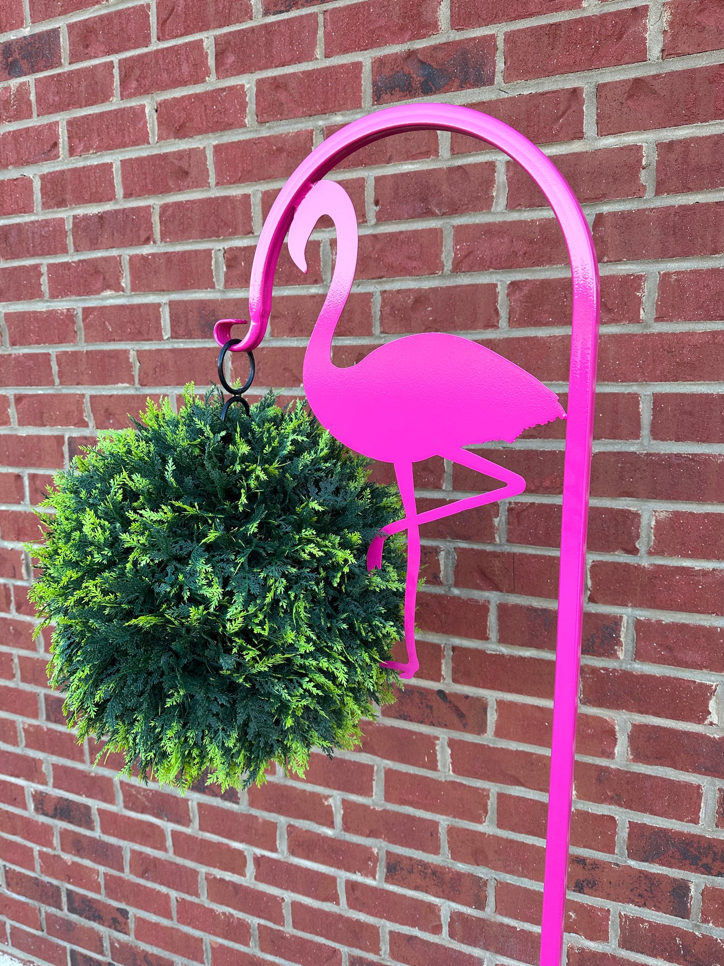 Flamingo Shepherd Hook 60" tall- Powder Coated Your Color Choice-Four display options to Choose from