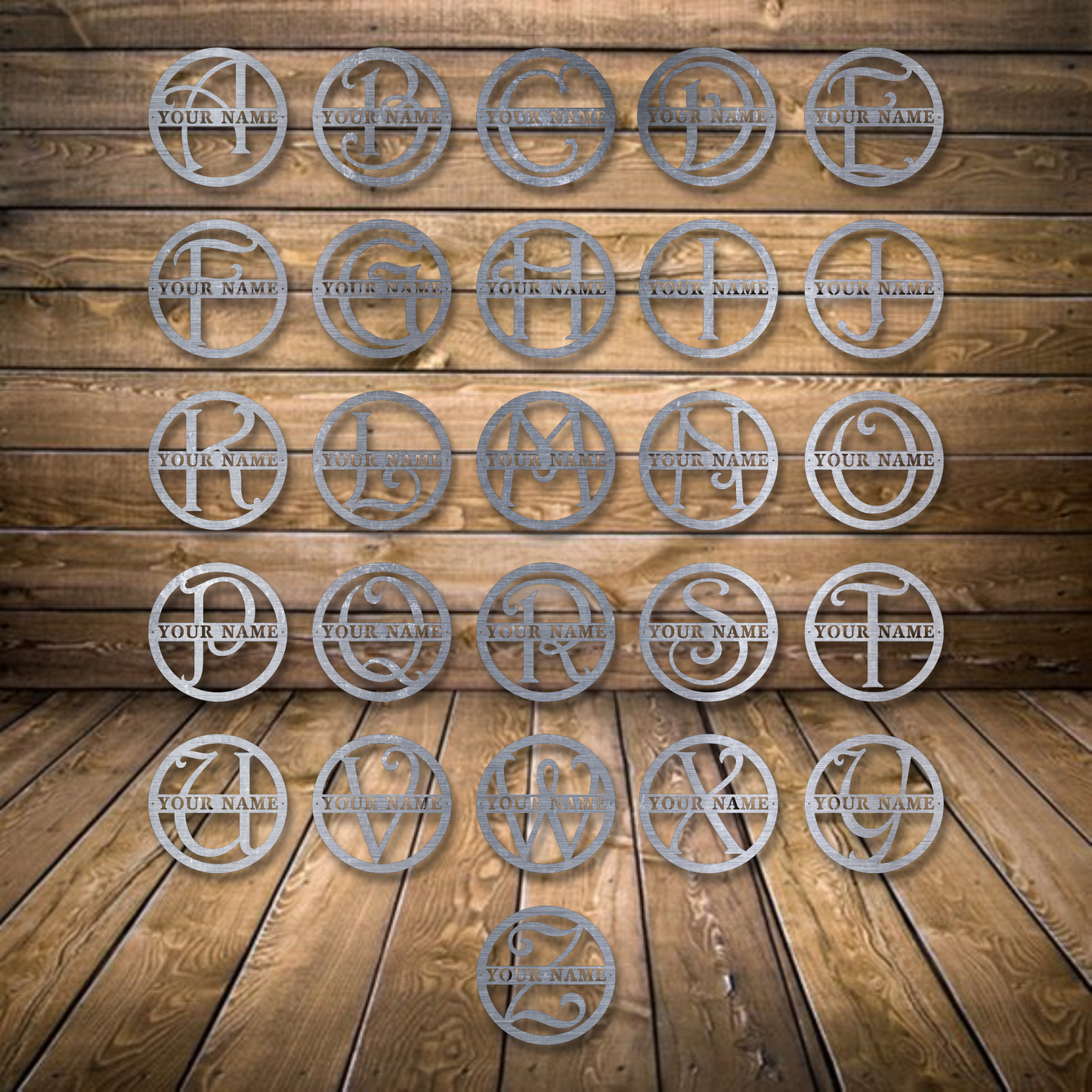 Initial wall/door hang with Your name/text choice and Your color choice