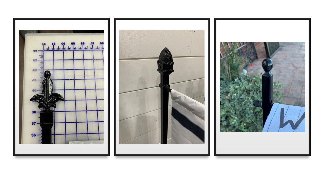 Garden Flag Holder Very Sturdy Powder Coated your color choice- Choose your topper-Choose your display