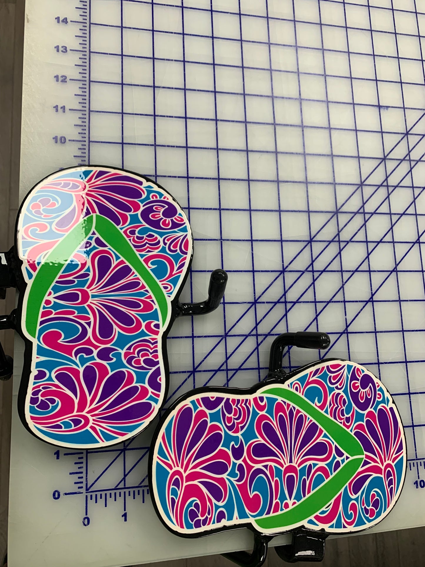 Pair of Colorful Flip Flop Foot Pegs your base color choice- your strap/thong color choice