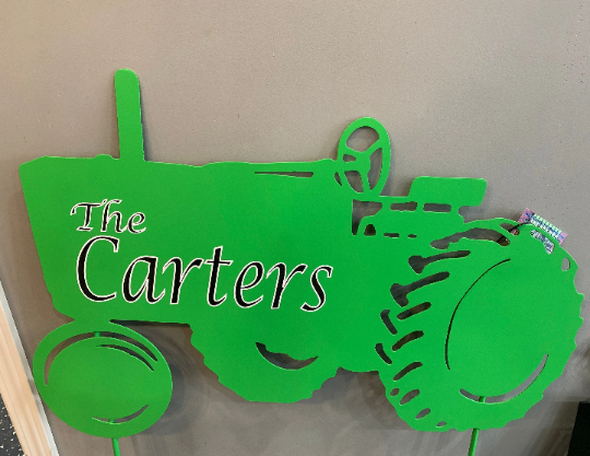 Custom Tractor Garden Sign- Your color choice-Your display choice-Your custom message