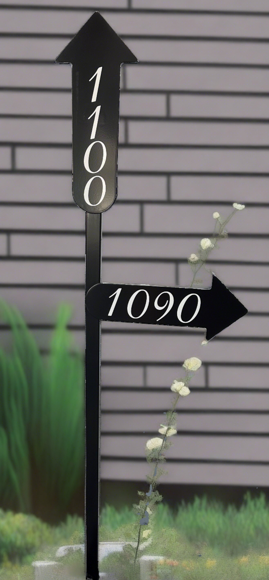 Address Sign with Arrows with Post- Choose your color.