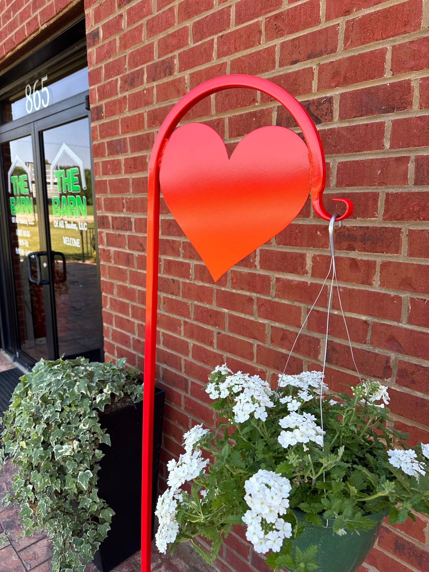 Heart Shepherd Hook- Business/Advertisement Sign Display-with or without custom message (Copy)