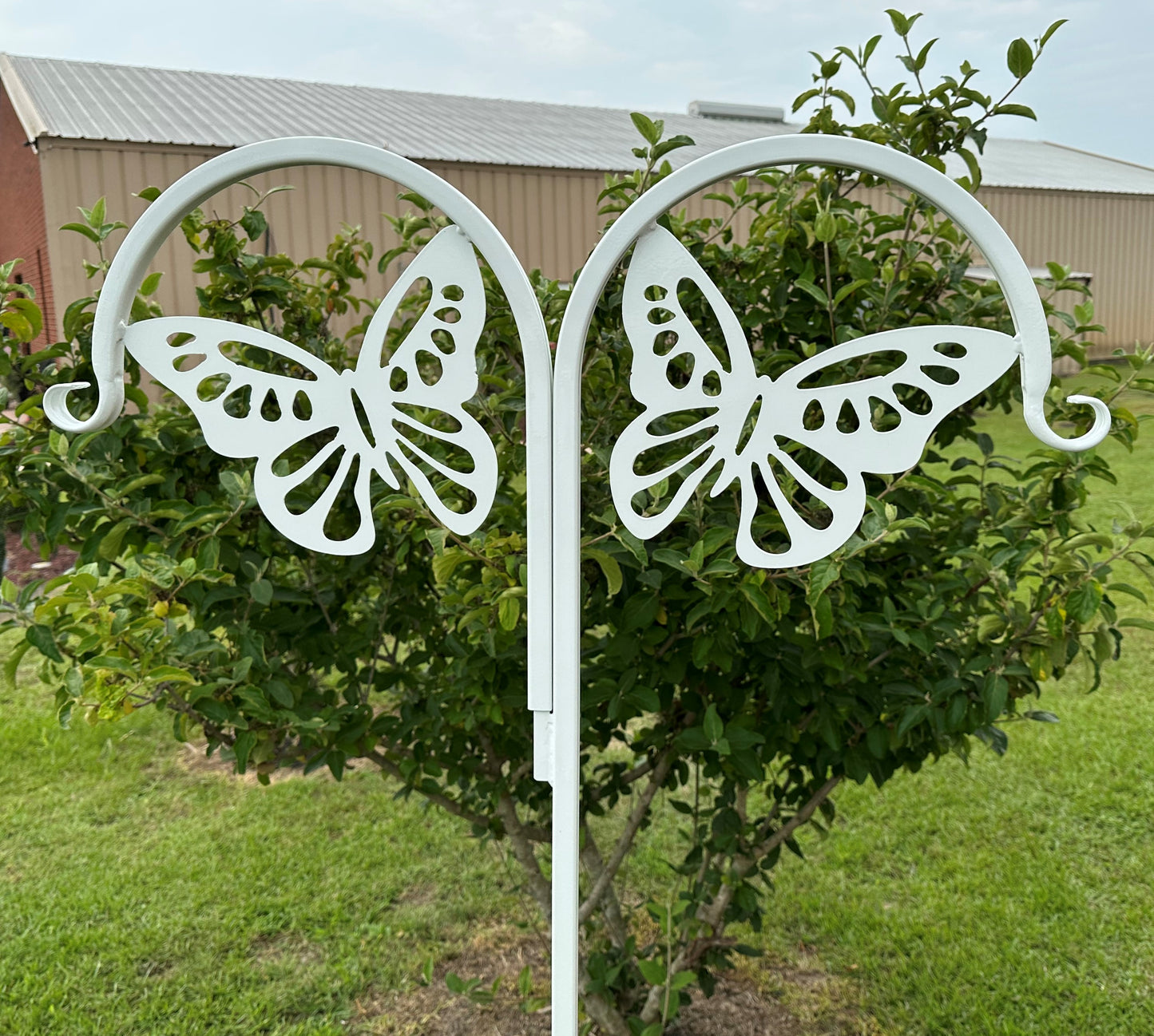 Double Butterfly Shepherd Hook- Your color choice-Four Display optons