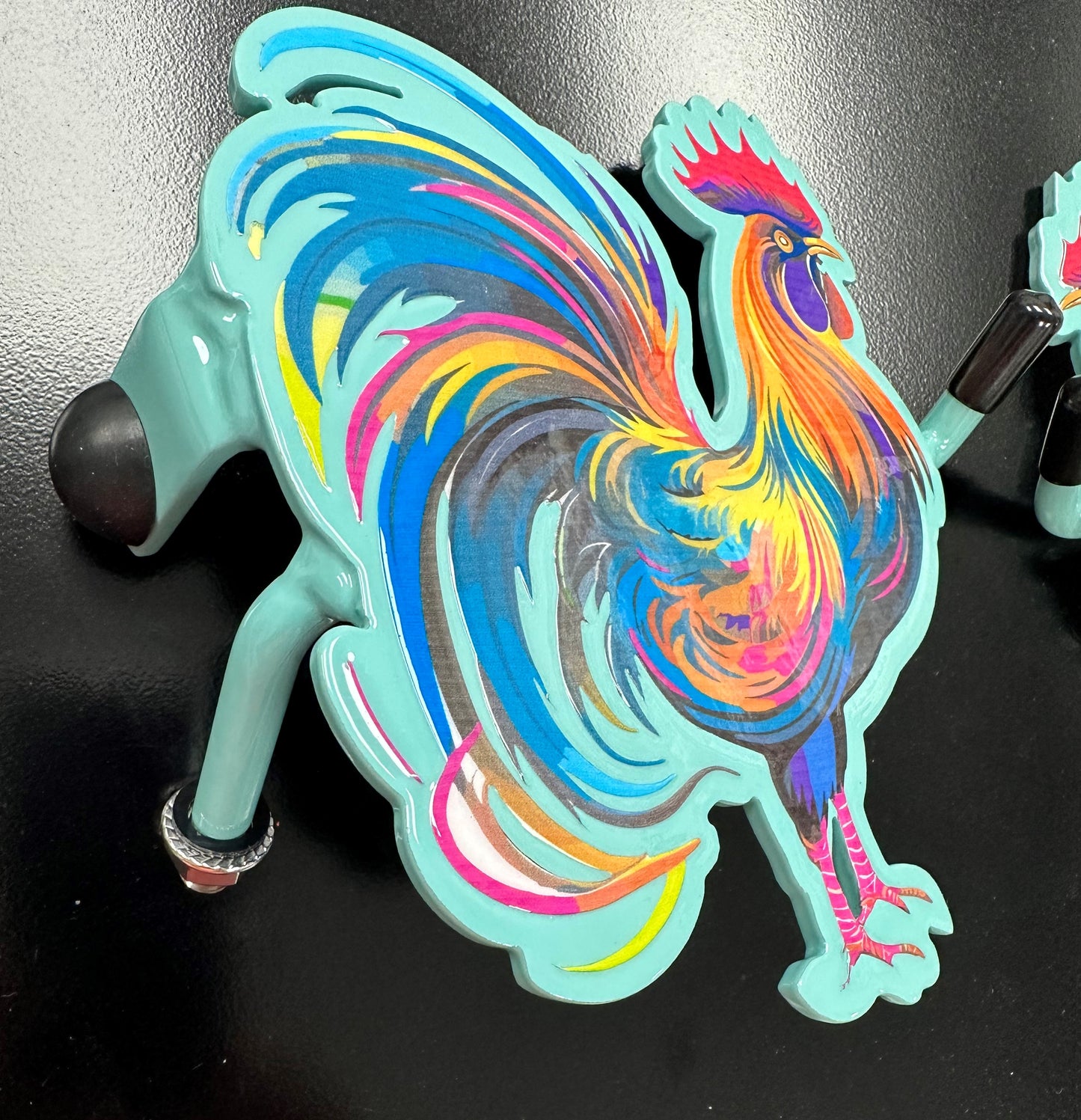 Pair of Colorful Rooster Foot Pegs your base color choice