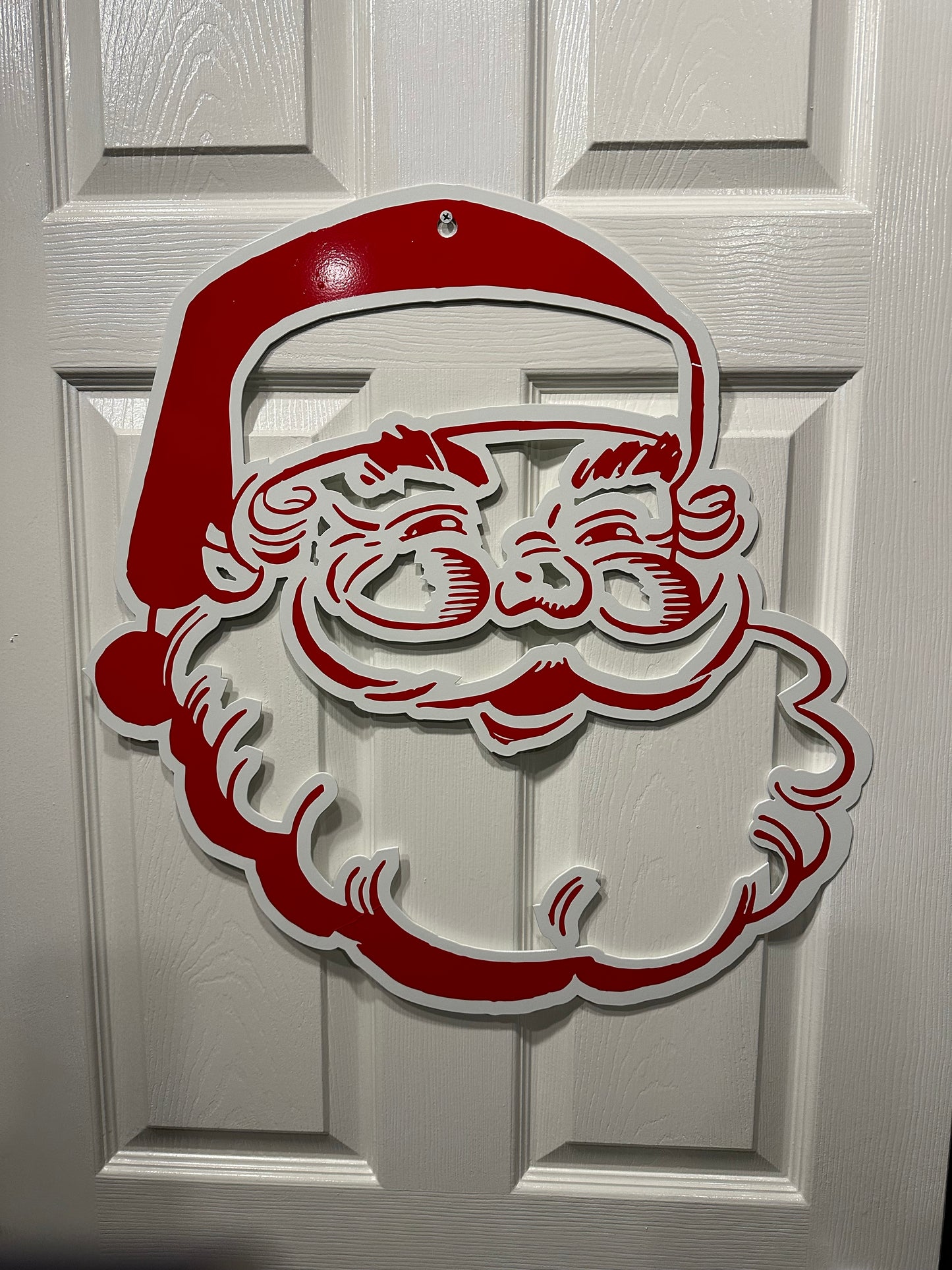 Santa Door Hanger-Metal Door/Wall Hang- 23" tall x 21" wide- Use Indoors or Outdoors