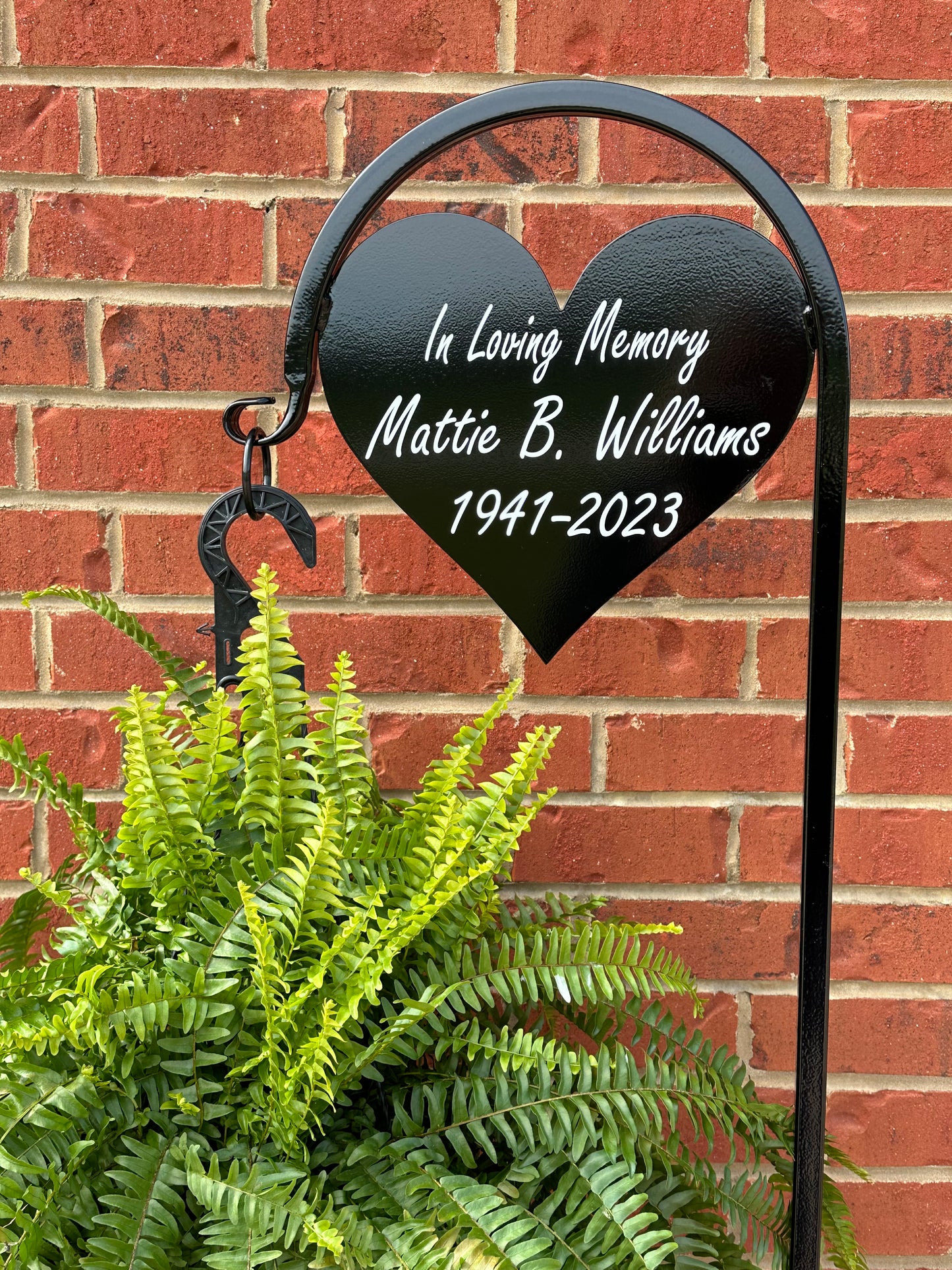 Heart Shepherd Hook- Memorial-Gravesite Display-with or without custom message