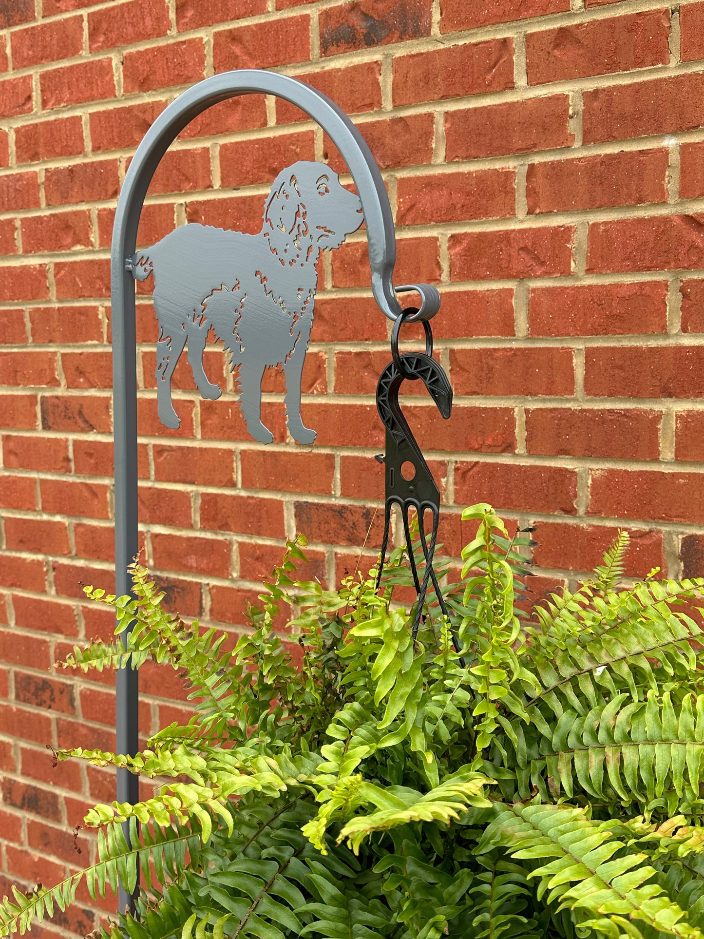 Boston Terrier Shepherd Hook- Your Powder Coated Color Choice-Four Base/Display Options