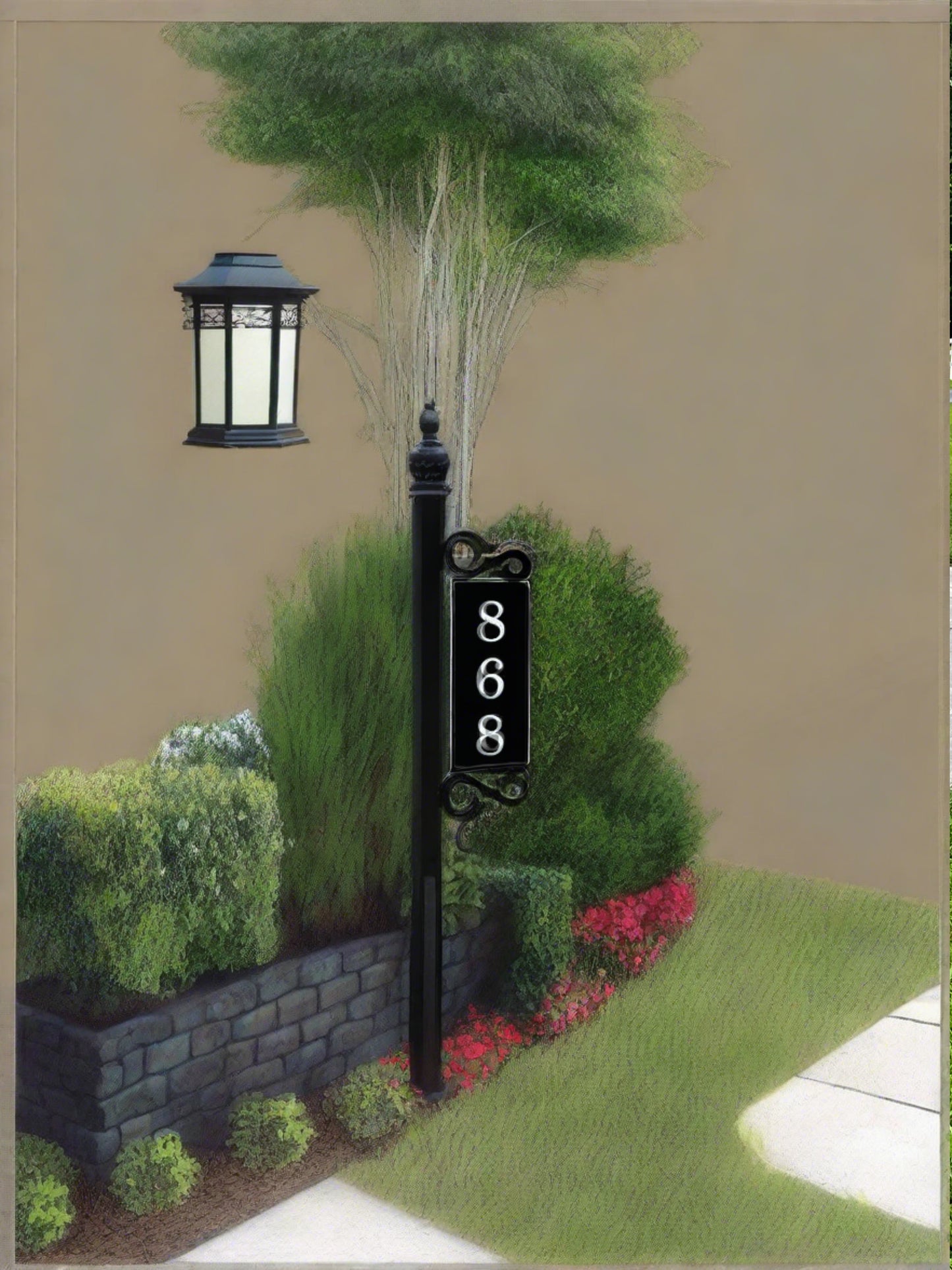 Address Sign with Post- Choose your color.