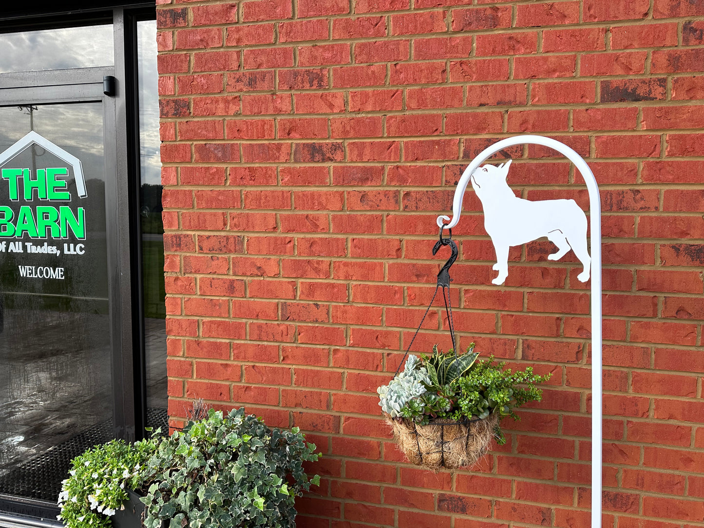 Boston Terrier Shepherd Hook- Your Powder Coated Color Choice-Four Base/Display Options