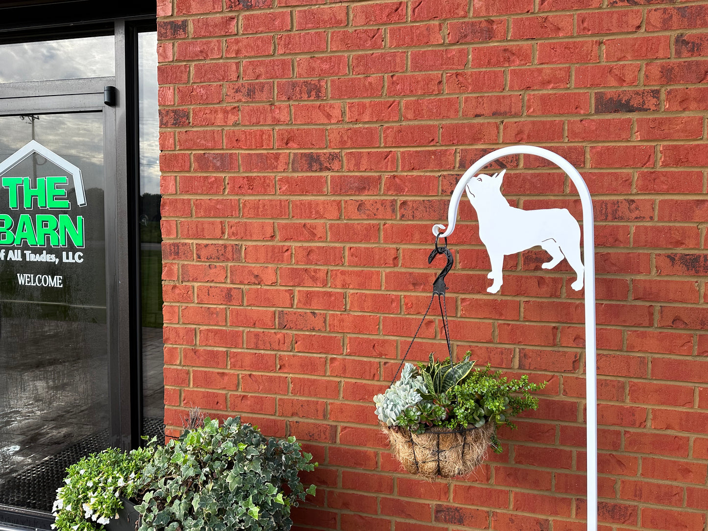 Boston Terrier Shepherd Hook- Your Powder Coated Color Choice-Four Base/Display Options