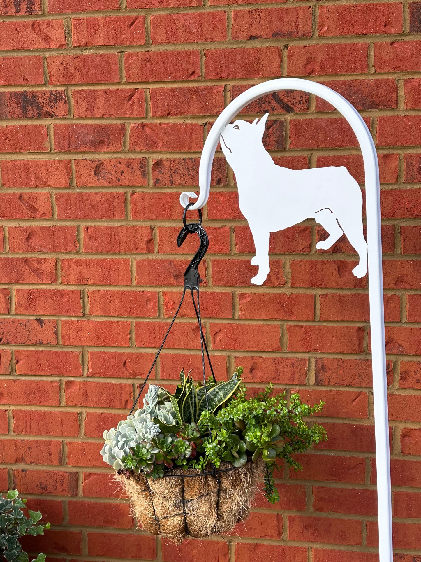 Boston Terrier Shepherd Hook- Your Powder Coated Color Choice-Four Base/Display Options