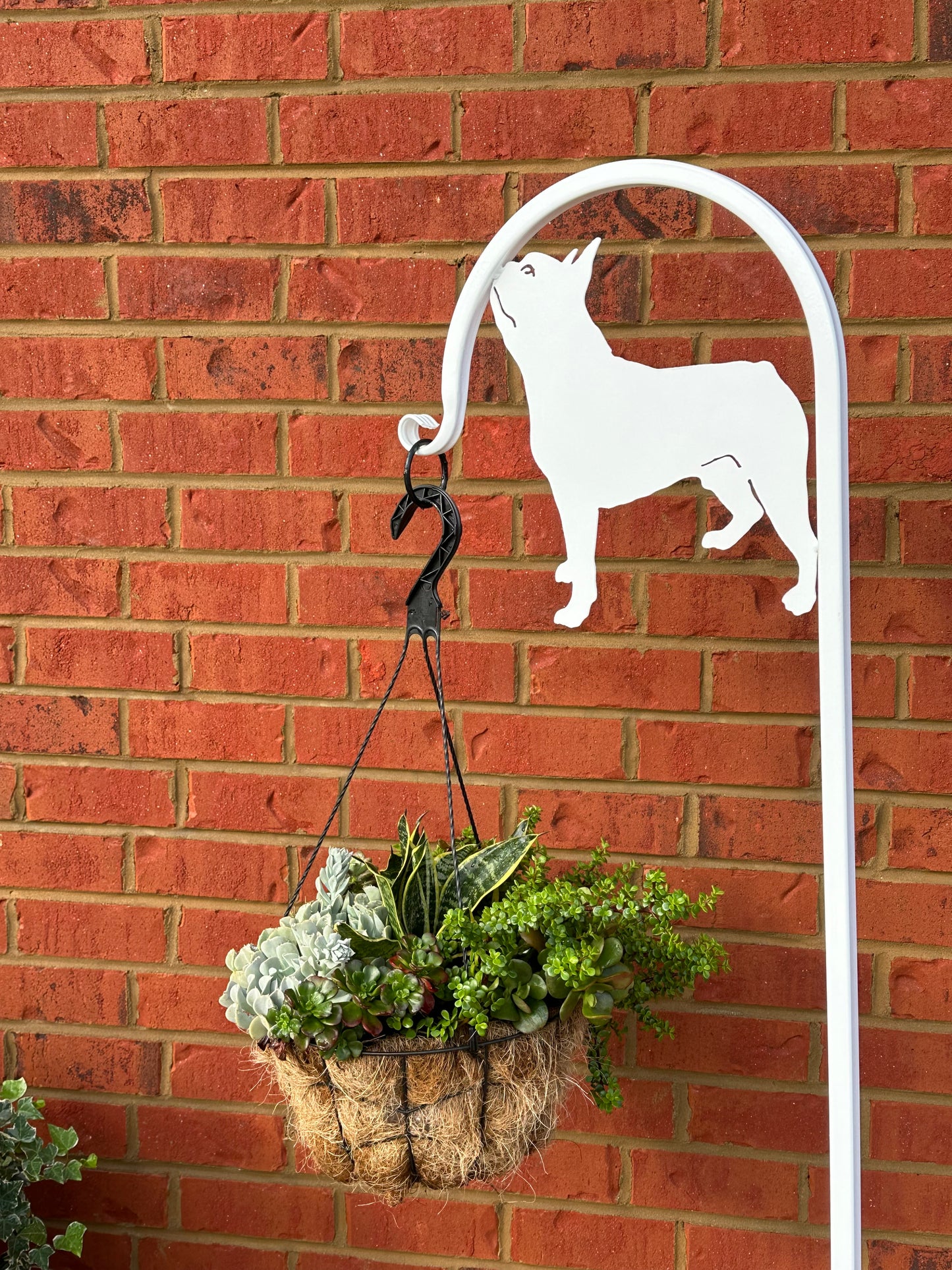 Boston Terrier Shepherd Hook- Your Powder Coated Color Choice-Four Base/Display Options