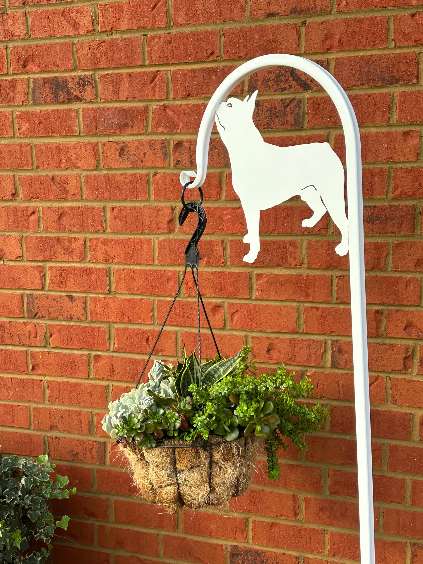 Boston Terrier Shepherd Hook- Your Powder Coated Color Choice-Four Base/Display Options