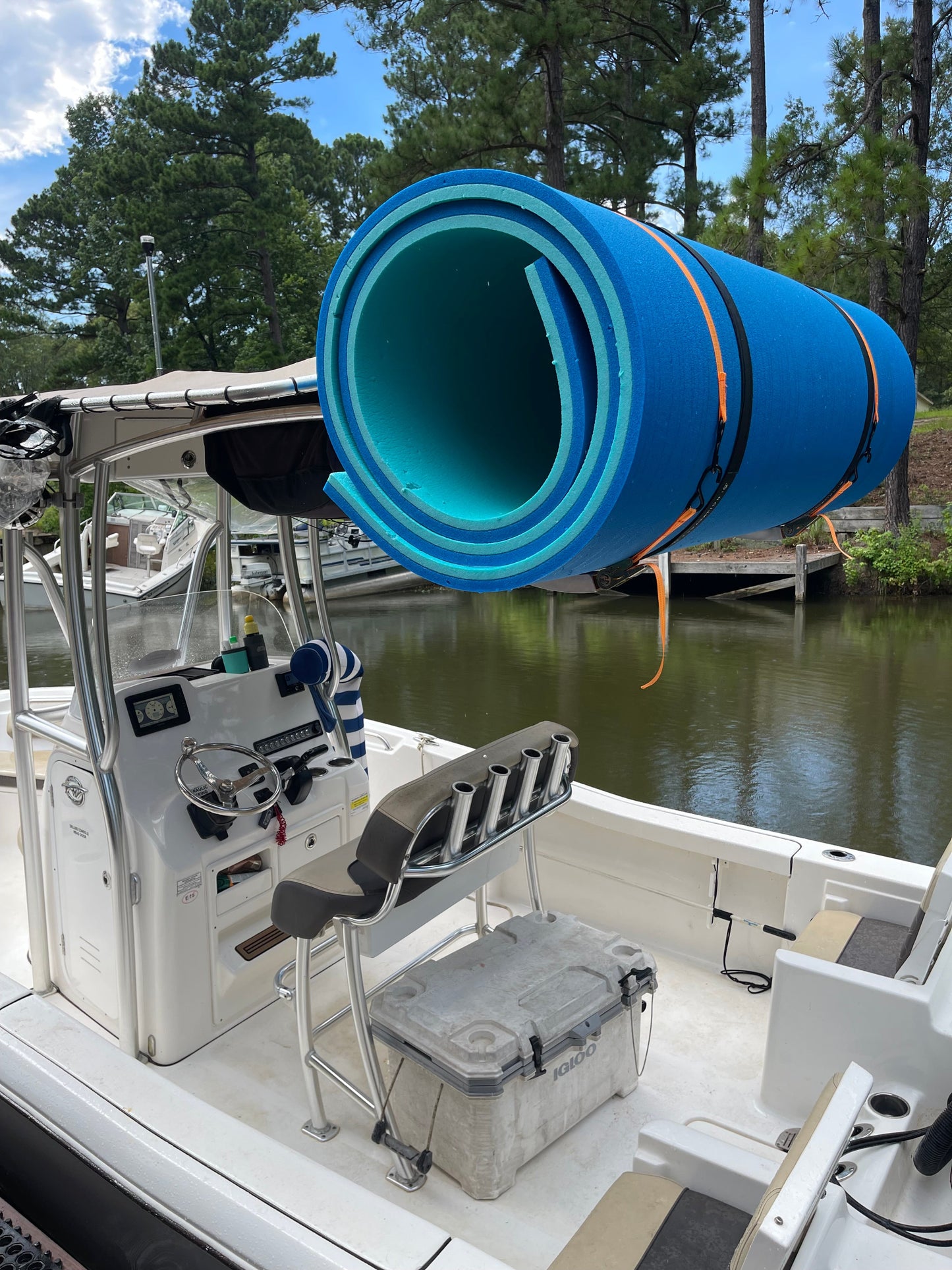 Wall/Dock Brackets/Mounts for Storage of Floating Water Mat using Storage Rack Soultion System Sold by The Barn of all Trades (The BOAT)