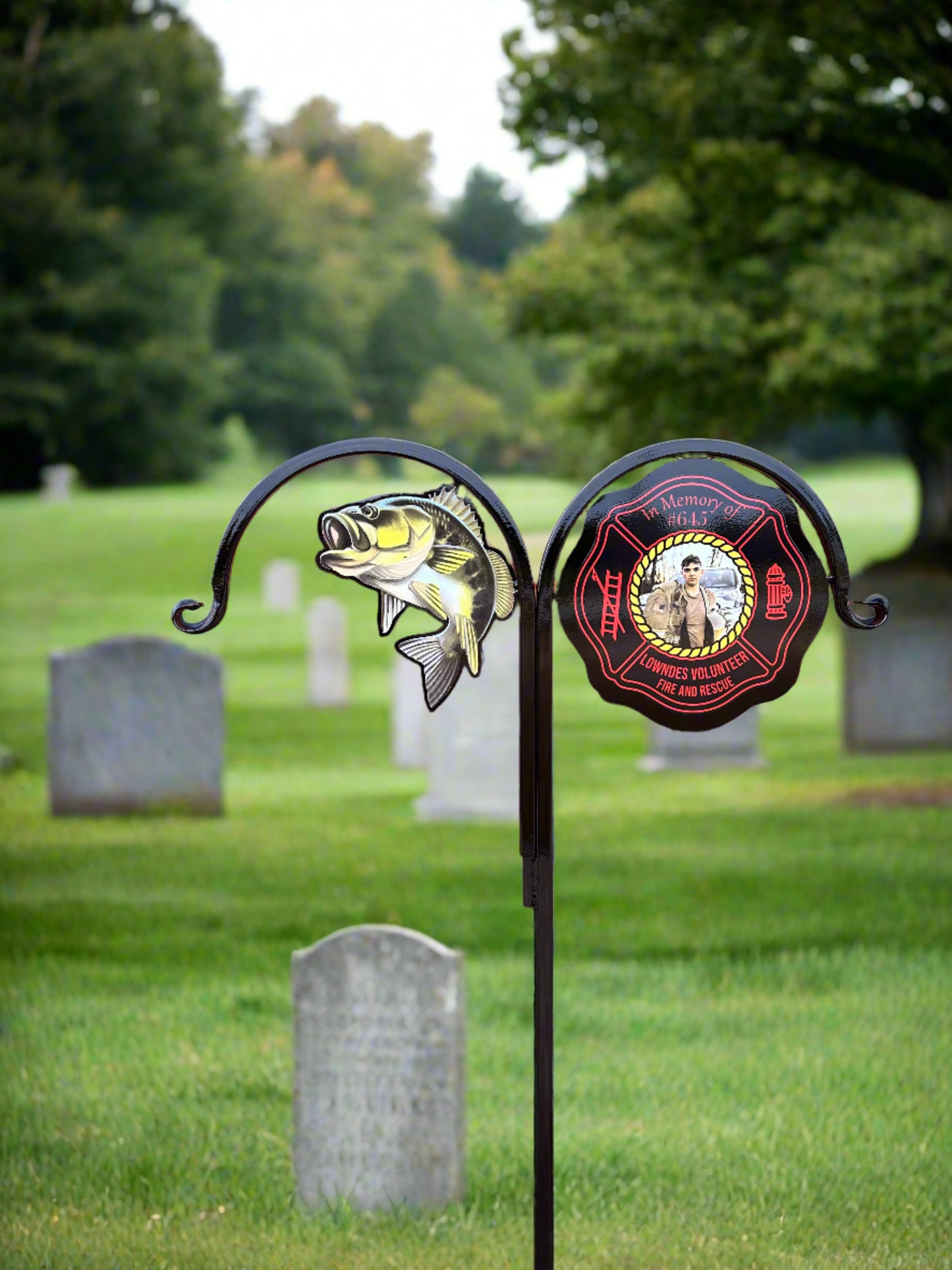 Custom- Your Design- Shepherd Hook - Powder coated Steel - Custom Memorial gift
