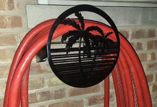 Water Hose Holder Leaning Palms-Your color choice- Your mounting choice
