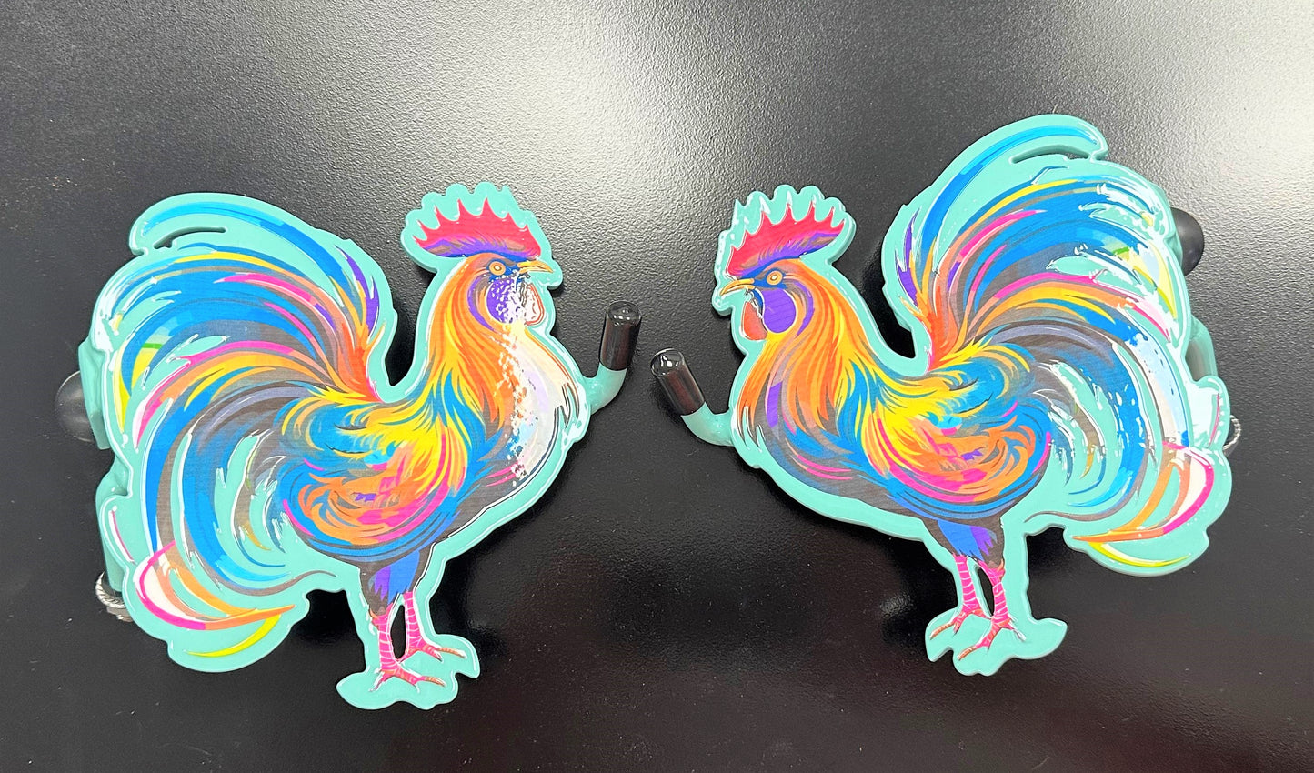 Pair of Colorful Rooster Foot Pegs your base color choice