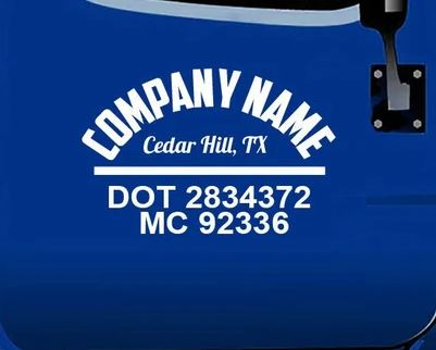 Business Decal, Truck/Vehicle, Company Name Decal, Company Number Sticker